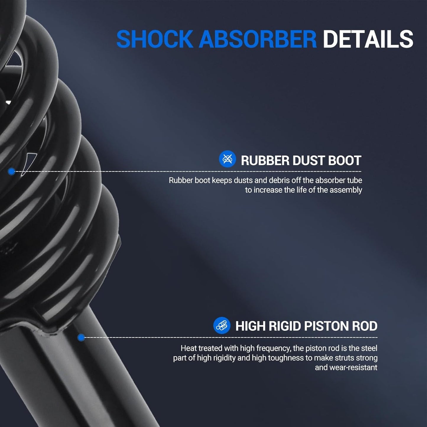 Autoround Front Complete Struts with Coil Spring Assembly Replacement for Honda Accord 2003 2004 2005 2006 2007-172123L 172123R