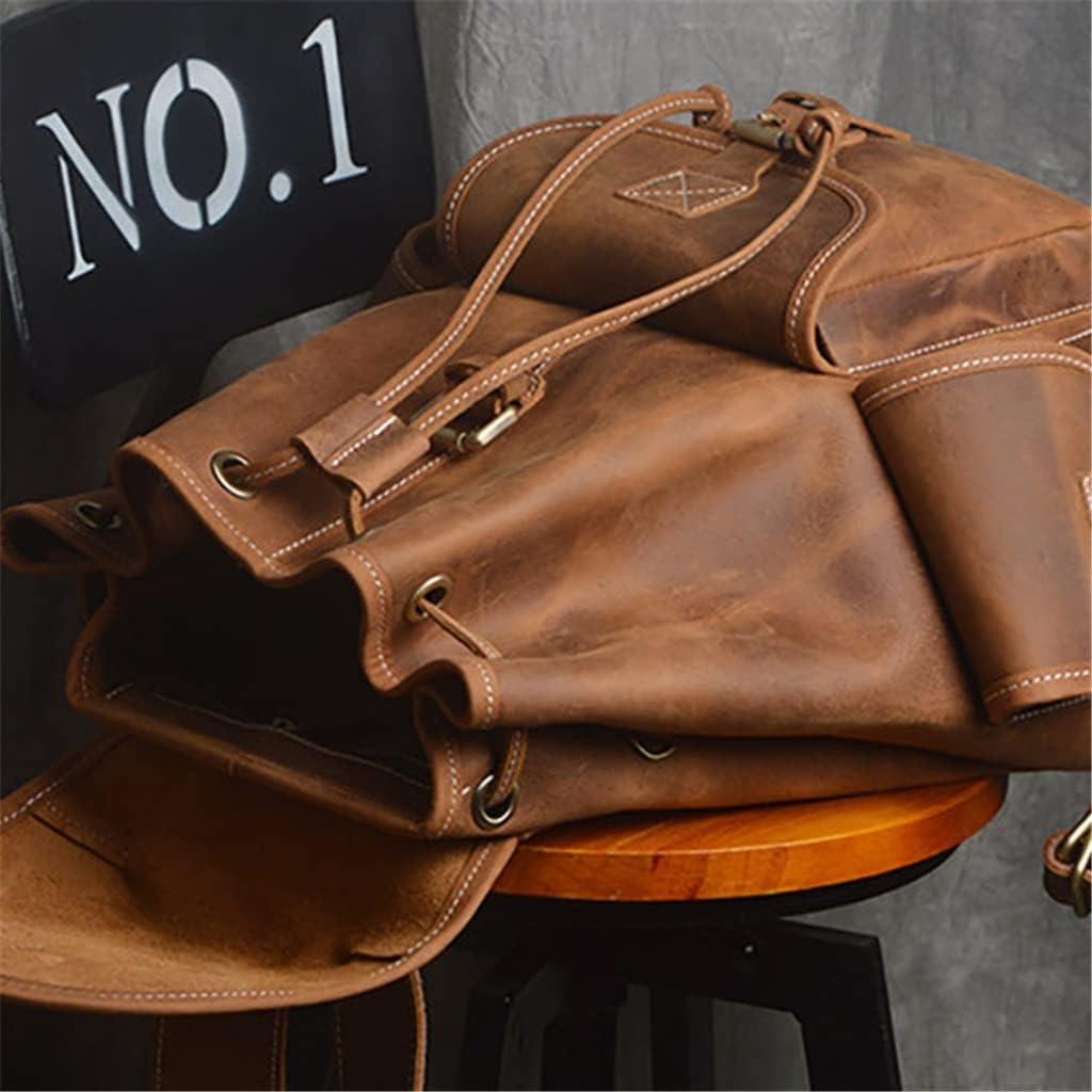 Vintage Backpack For Men Genuine Leather Bags Laptop Backpack Bag
