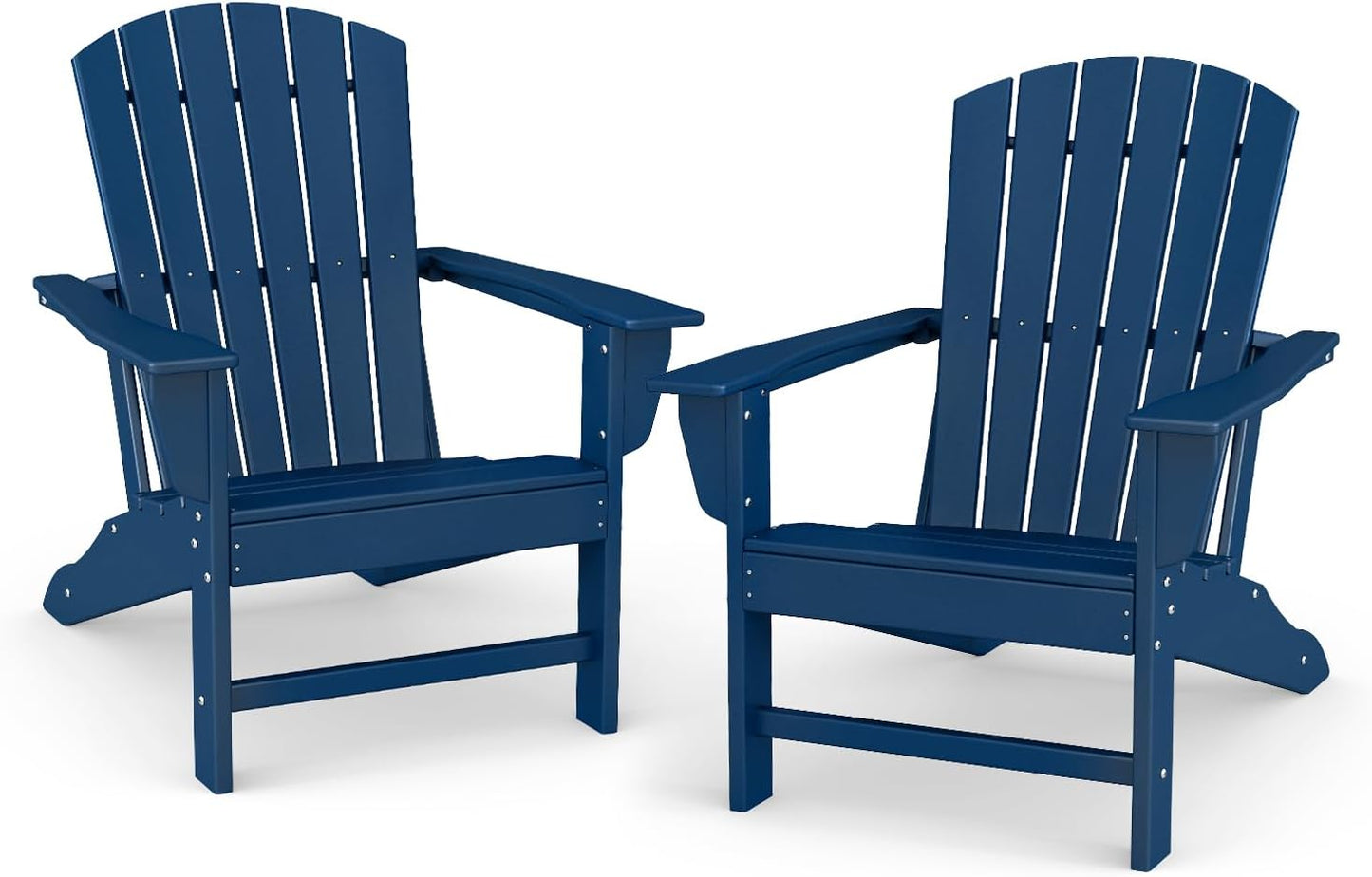 BRIOPAWS Adirondack-Chairs-Set of 4 | Fire Pit Chair | Oversized | HDPE Plastic | Weather Resistant | for Deck Outdoor Poolside Campfire | Blue