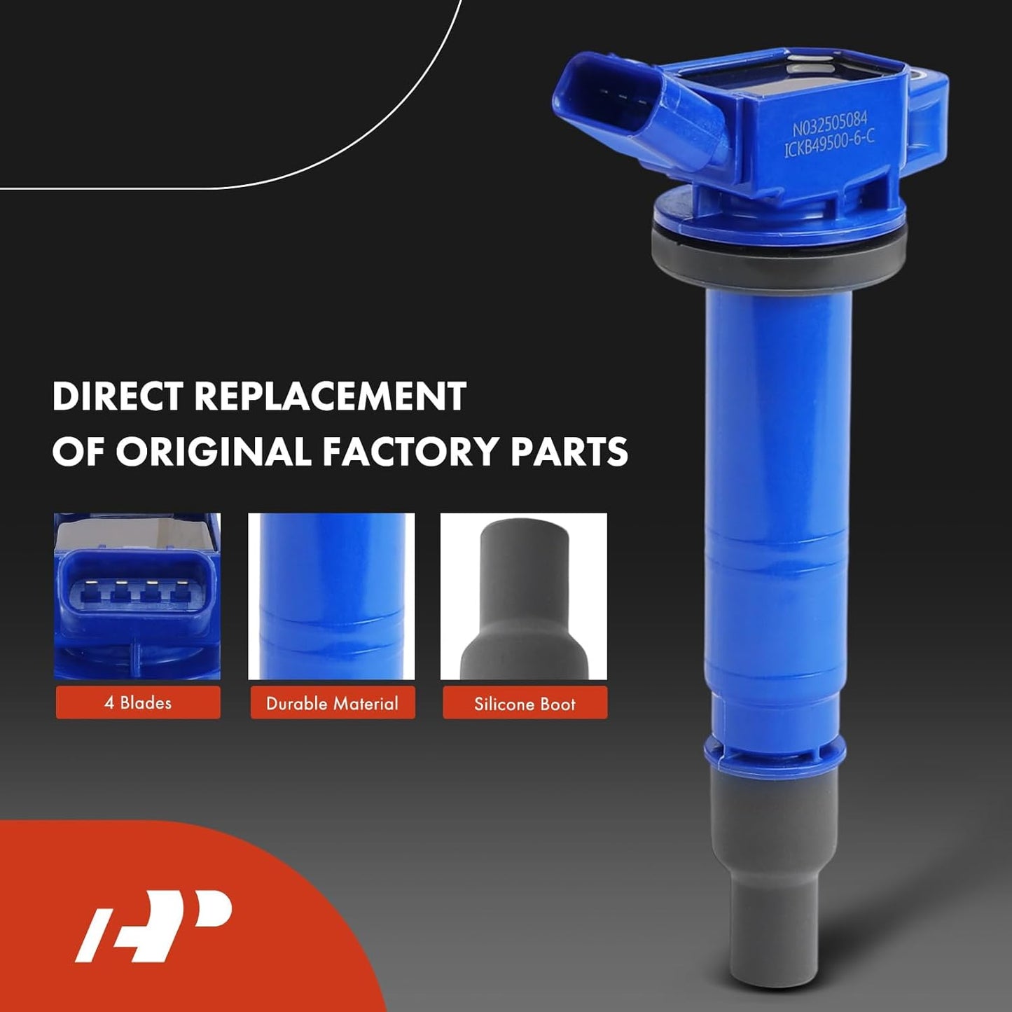 A-Premium (Blue) Set of 12 Ignition Coil Pack and Iridium Spark Plugs Compatible with Toyota Tacoma 2005-2015, Tundra 2005-2011, 4Runner 2003-2009, FJ Cruiser 2007-2009, 4.0L
