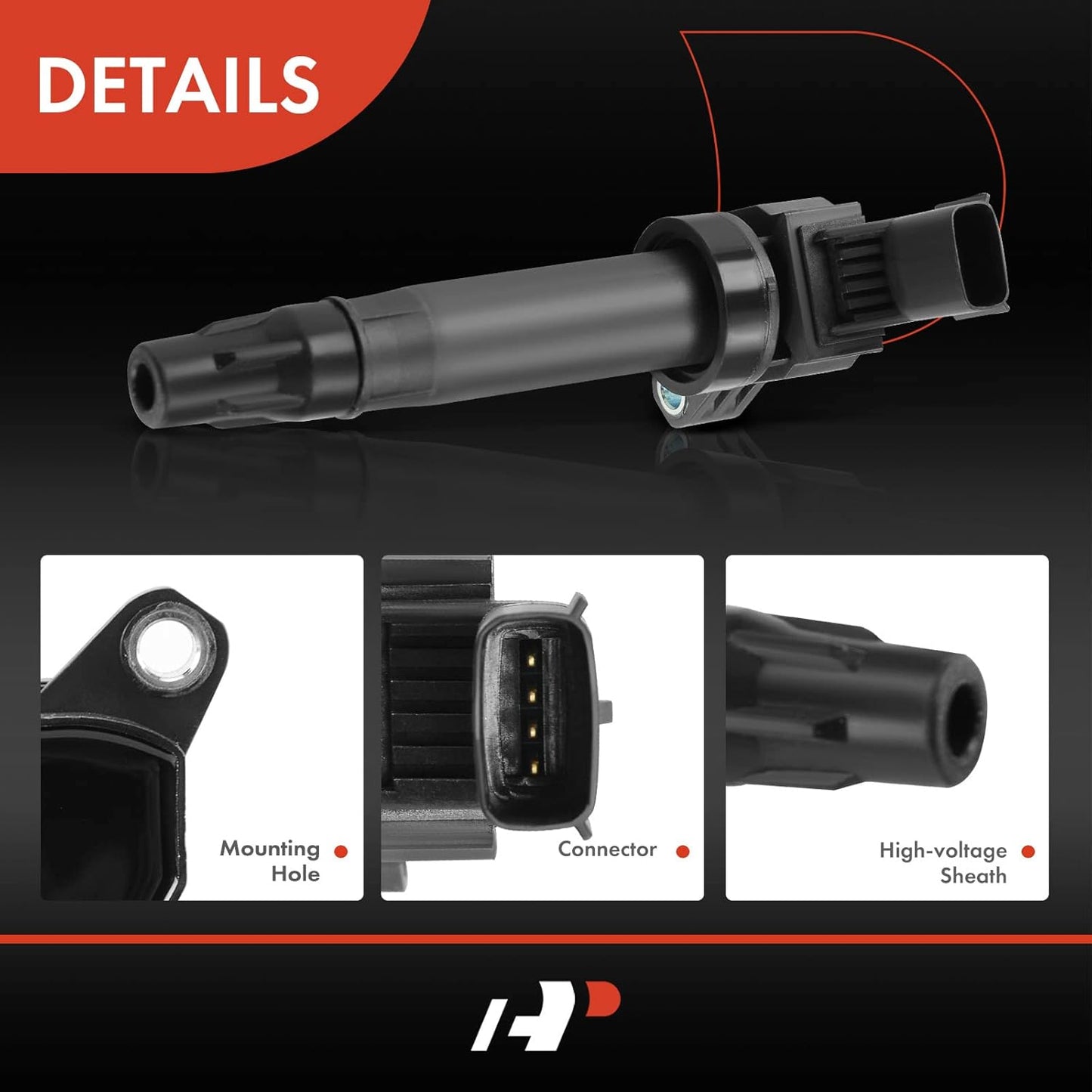 A-Premium Engine Ignition Coil Pack Compatible with Chevrolet Spark 2013 2014 2015, 1.2L, 4-PC Set