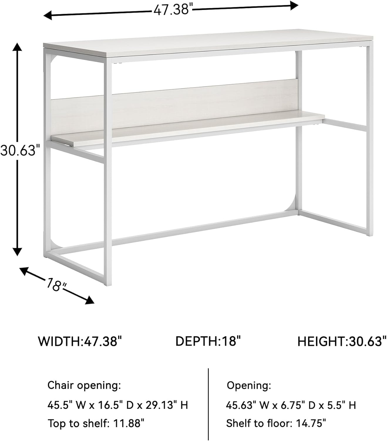 Signature Design by Ashley Deznee Industrial Home Office Desk, White
