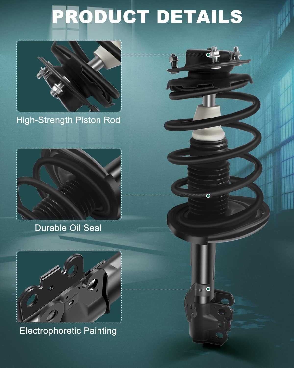 AUTOMUTO Strut Spring Assembly Front and Rear Pair Shock Absorber FWD for 2004-2006 for Toyota Camry,2004-2006 for Lexus Es330, 2004-2006 for Toyota Solara Replace for 172205 172206 172207 172208