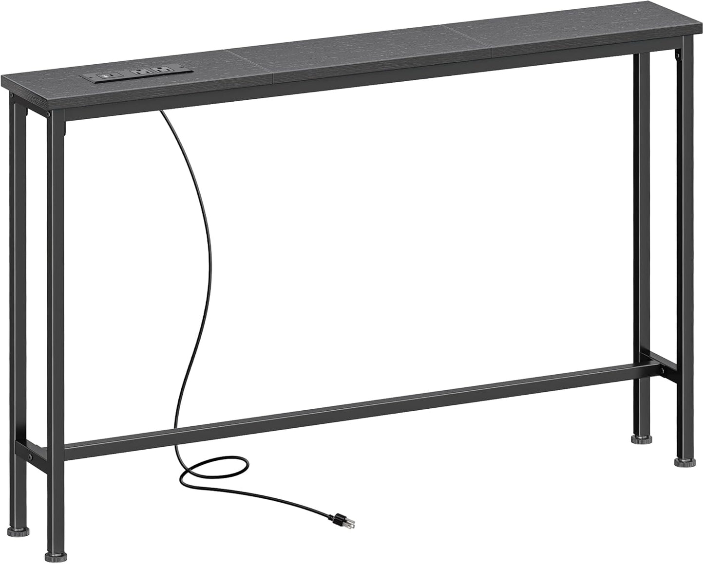SUPERJARE 78.8 inch Narrow Console Table with Outlet, Sofa Table Set of 2, Behind Couch Table, Long Entryway Tables with Charging Station, for Living Room, Rustic Brown