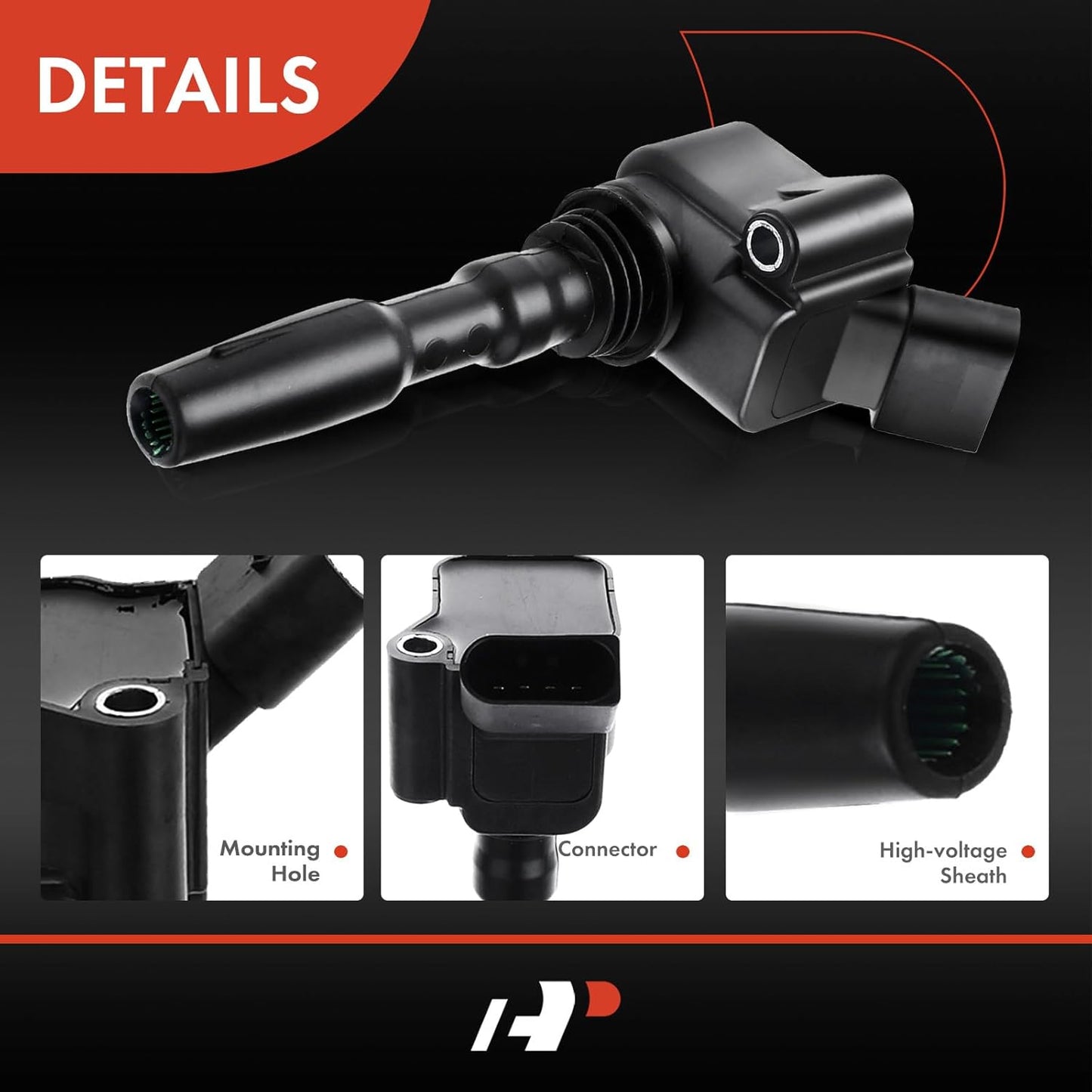 A-Premium Engine Ignition Coil Pack Compatible with Volkswagen Jetta 2013/2016-2019, Golf 2019 & Audi A3 Sportback e-tron 2016-2018, 1.4L