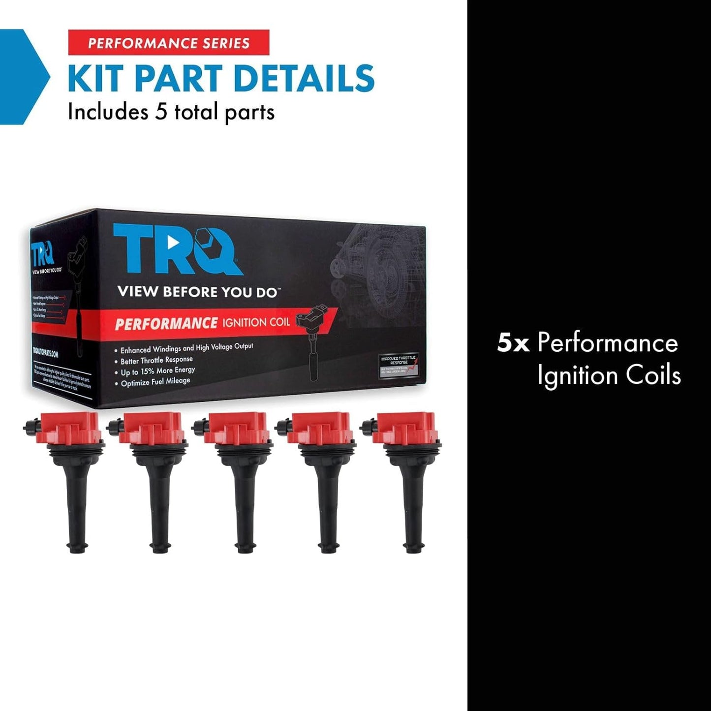 TRQ Ignition Coil Set Compatible with 1999-2004 Volvo C70 2001-2005 S60 1999-2000 S70 2004-2006 S80 1999-2007 V70 2003-2006 XC70 XC90