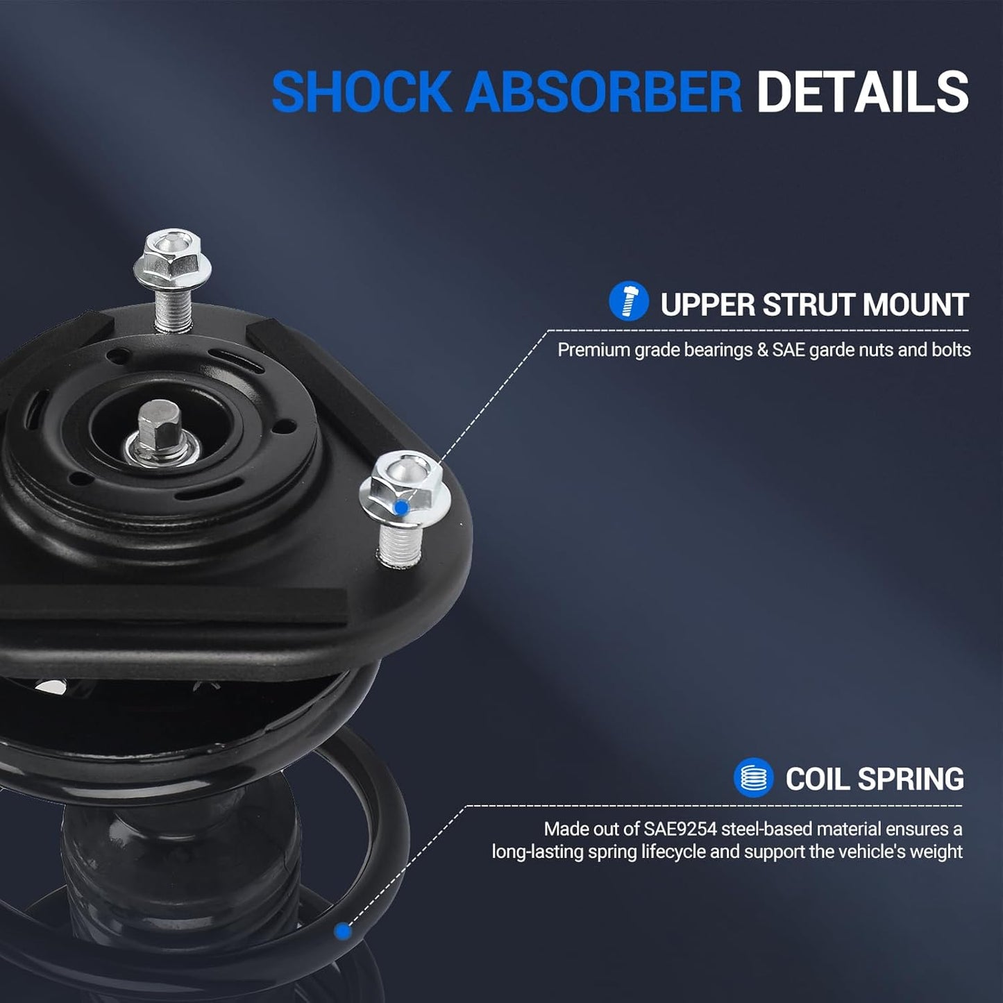 Autoround 472598 472597 Front Left and Right Complete Struts Shocks Absorbers Compatible with Toyota Corolla 2009-2013/ Matrix 2011-2013, 1.8L L4