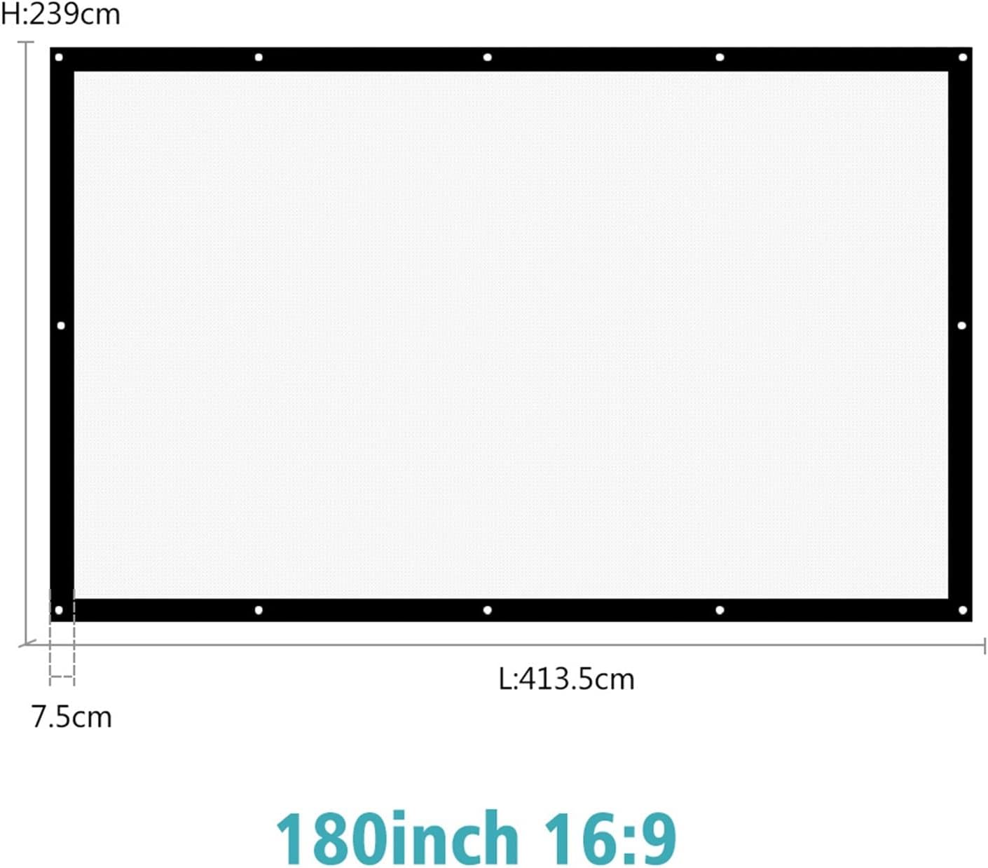 16:9 180 200 250 300 Inch HD Matt White Anti-Crease Projection Screen Wall Mounted Home Theater Big Canvas (Color : 0 Size : 300 inch) (250 inch)
