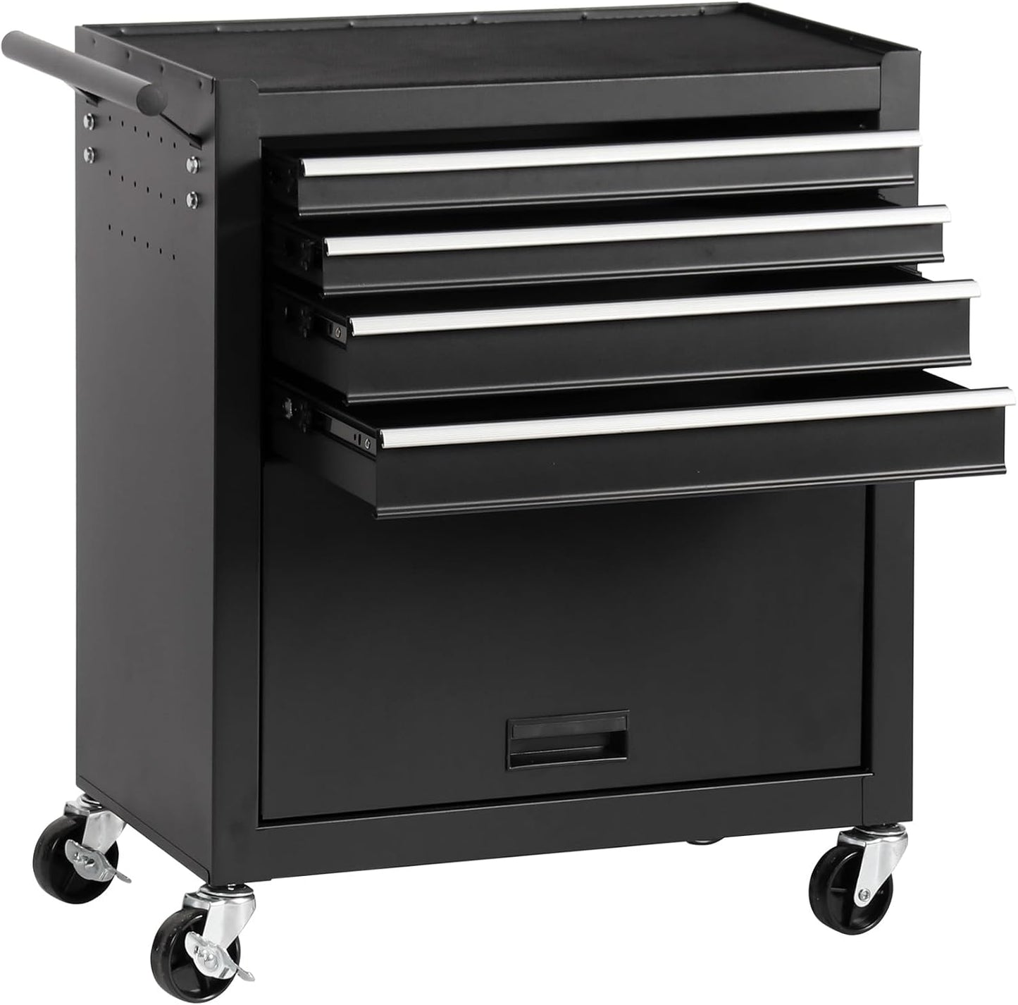 6-Drawer Rolling Tool Chest Cabinet, Large Capacity Metal Tool Box with Wheels and Locking, Roll Around Storage Organizer Tool Cart for Garage, Warehouse, Work Shop - Blue