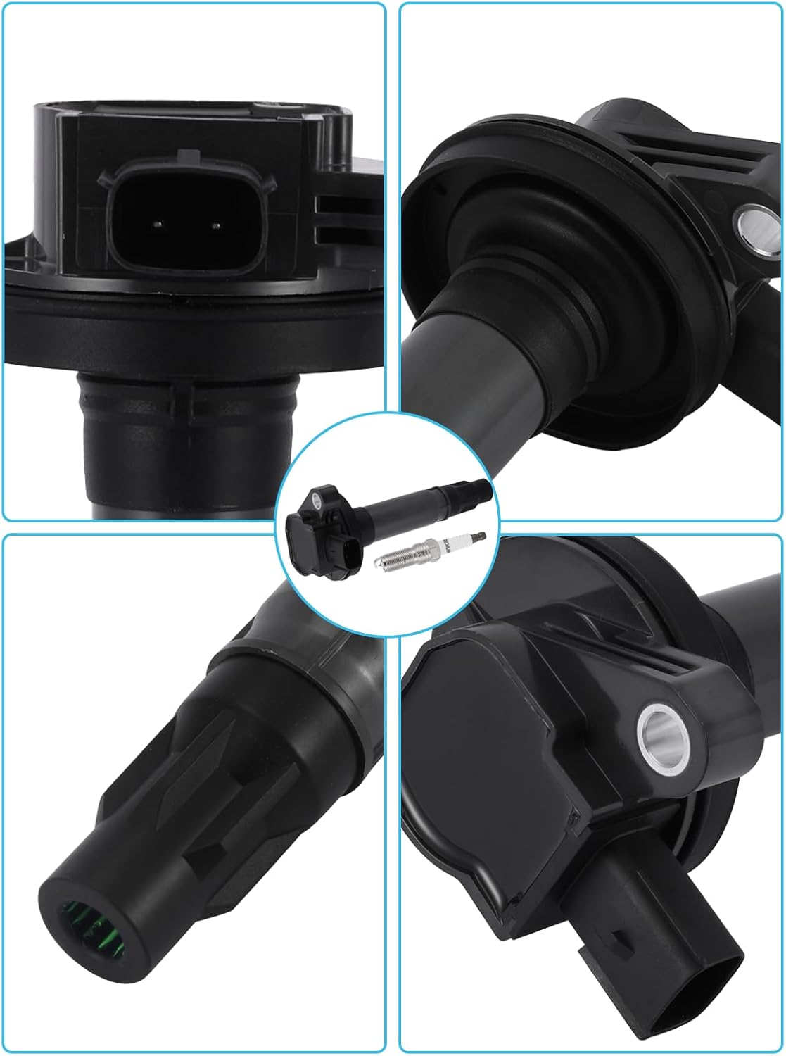 Set of 6 UF553 DG520 Ignition Coil Pack Iridium Spark Plugs (3.5L 3.7L) For Ford Edge Flex Taurus Explorer F150,For Lincoln MKS MKT MKZ MKX,For Mercury Sable