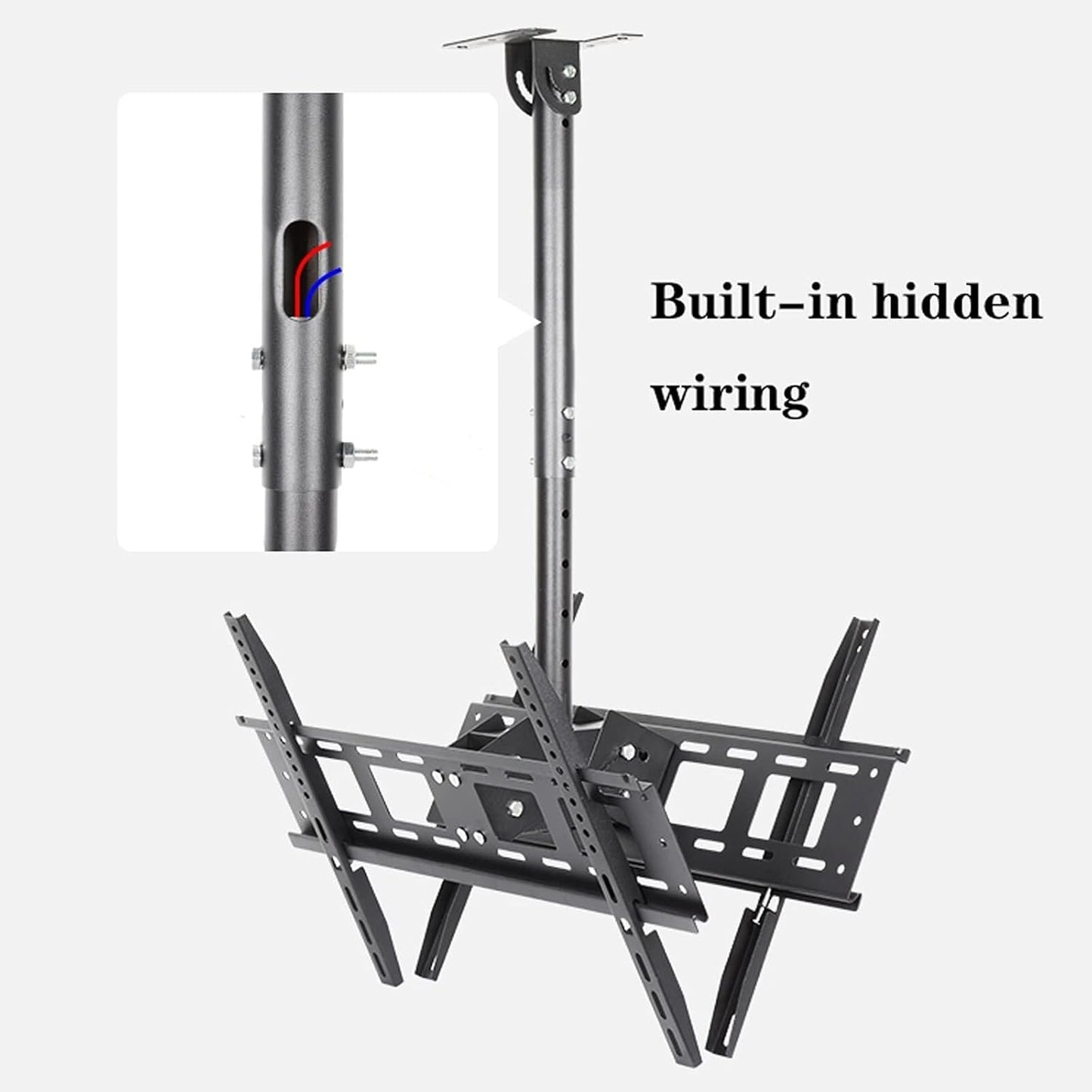 Universal TV Stand TV Mount with Dual-Screen Extension, Tilt Rotation, Adjustable Bracket for 32-65 Inch TVs, Ceiling & Wall Mount with Cord Management