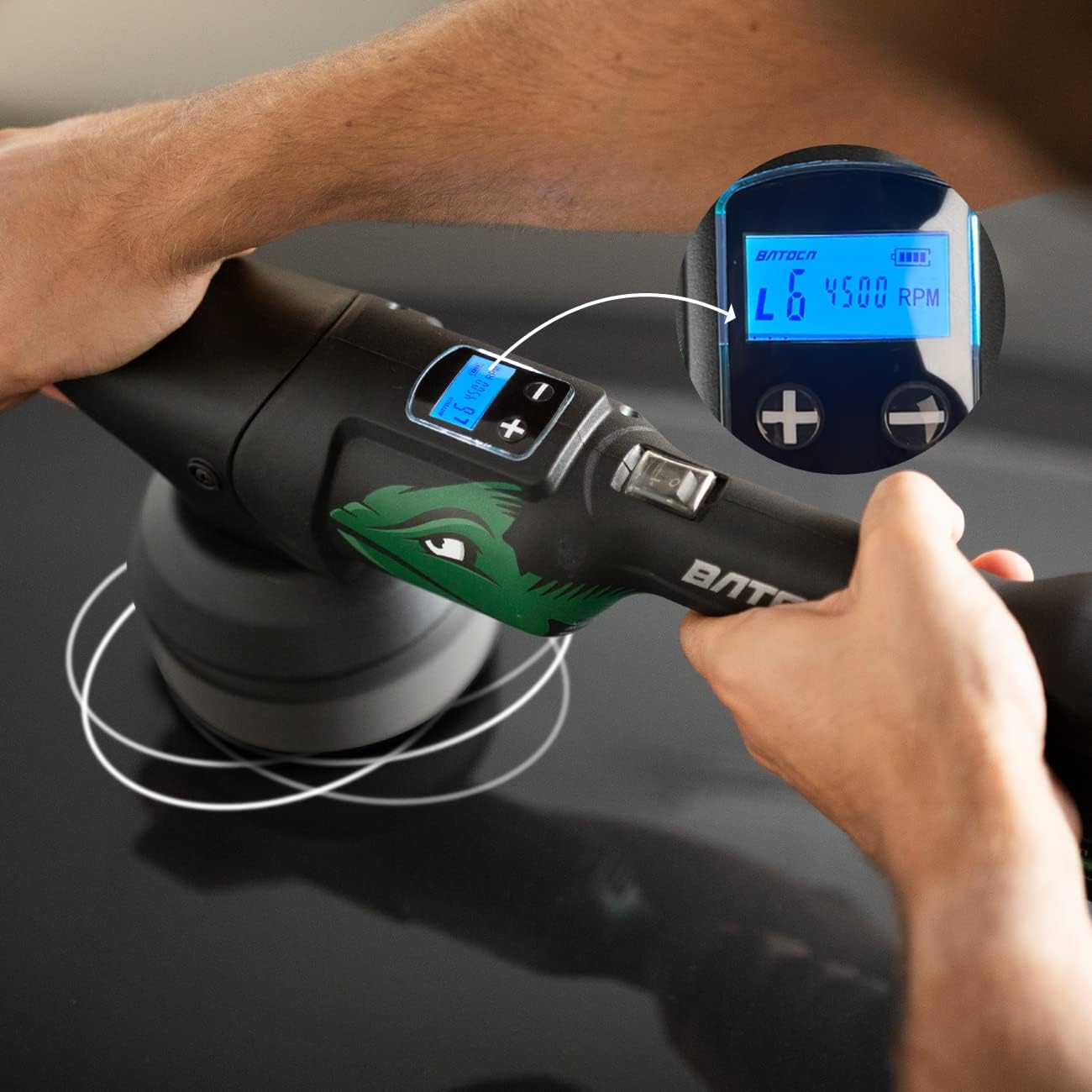 BATOCA S4 Cordless Polisher 3"/1" DA/RO Polisher- Brushless Motor & S2 Cordless Car Buffer - LED Display, 5Ah+2.5Ah Interchangeable Batteries for Car Detailing, Headlight Restoration, PRO Combo Kit