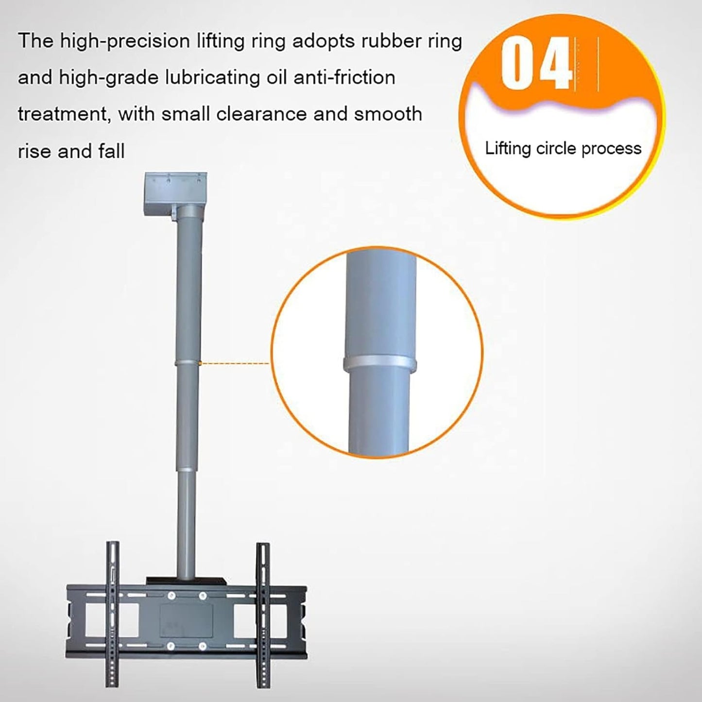 Adjustable Height Electric TV Lift with Remote Control - Motorized TV Mount - Ceiling TV Mount Bracket,2 Installation Methods,Fits 26-70 Inch Low Profile TVs,30cm
