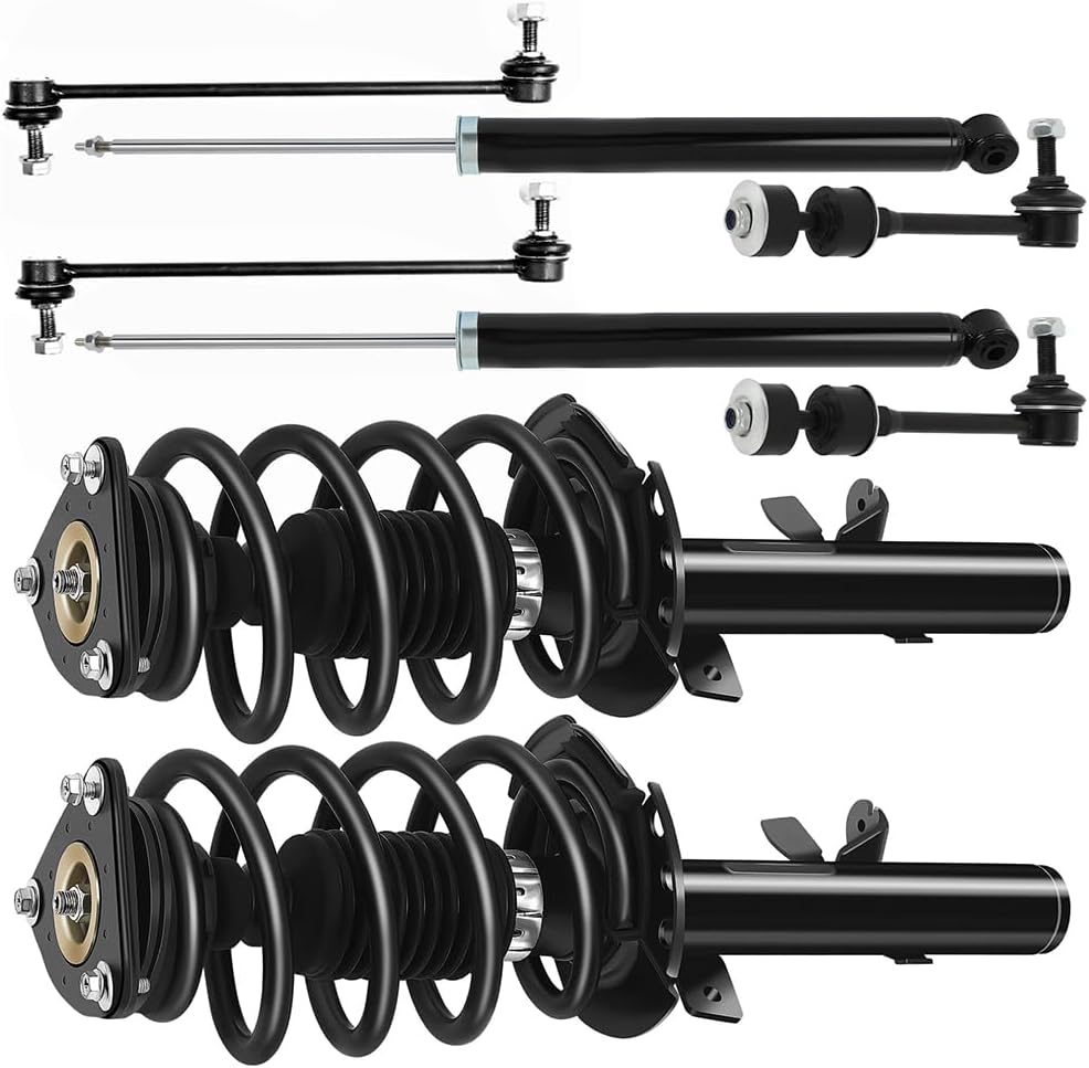 Struts Shock suspension kit for 2014 2015 2016 2017 2018 ford Escape Front Complete Strut Assembly,Rear shock absorber,Stabilizer Bar Link,Tie Rod End 8 Pcs, 172751 172750 553392 39111