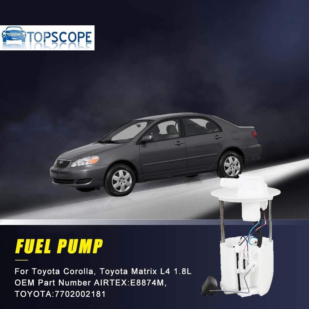 TOPSCOPE FP8874M - Fuel Pump Module Assembly E8874M fits 2005 2006 2007 2008 Corolla, Toyota Matrix L4 1.8L