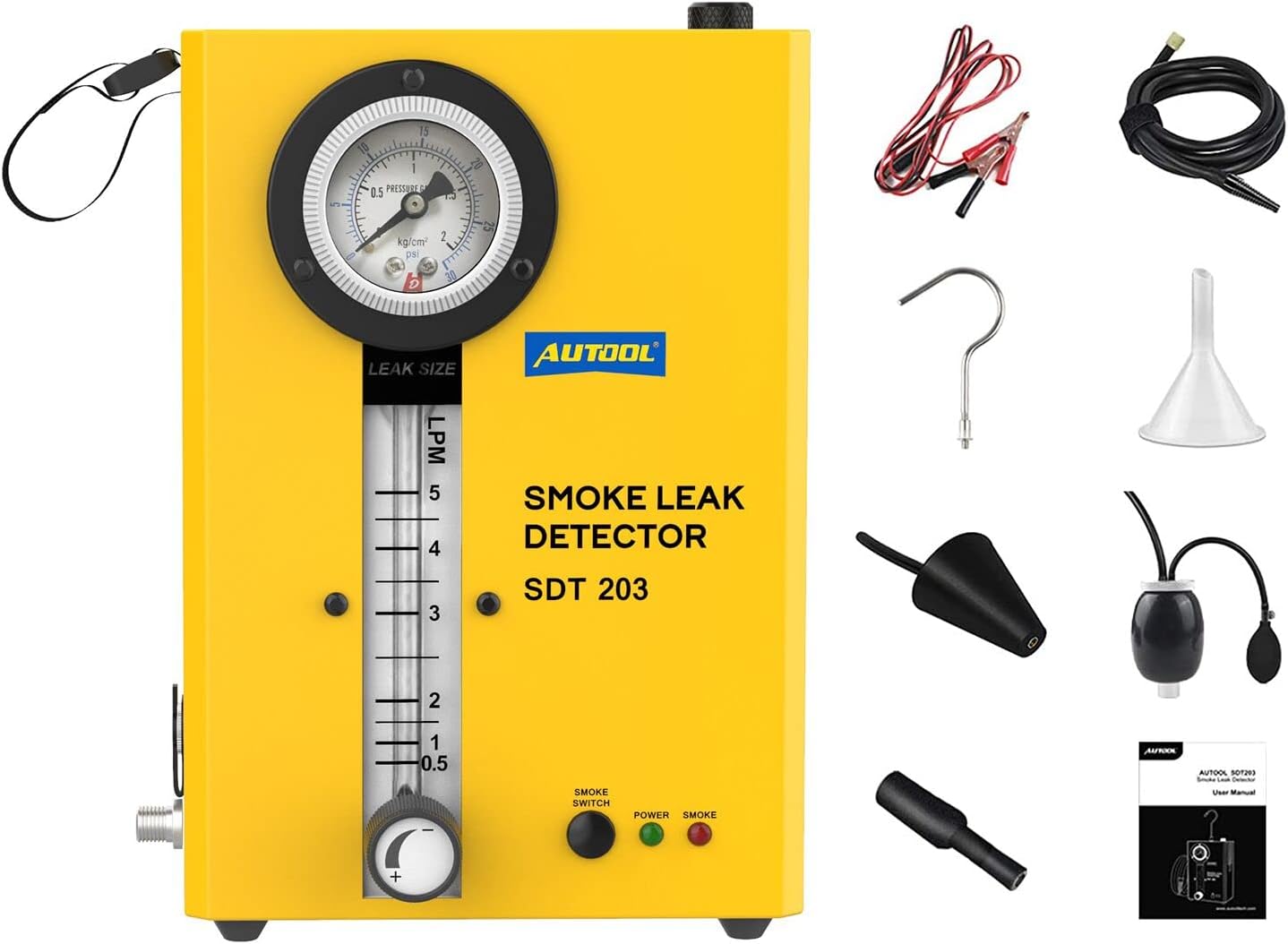Automotive Smoke Machine Leak Detector,Evap Vacuum Smoke Diagnostic Tester,Pipeline Fuel Leakage Detector Compatible with 12V Cars, Trucks, Motorcycle, ATV, Boats, Snowmobiles