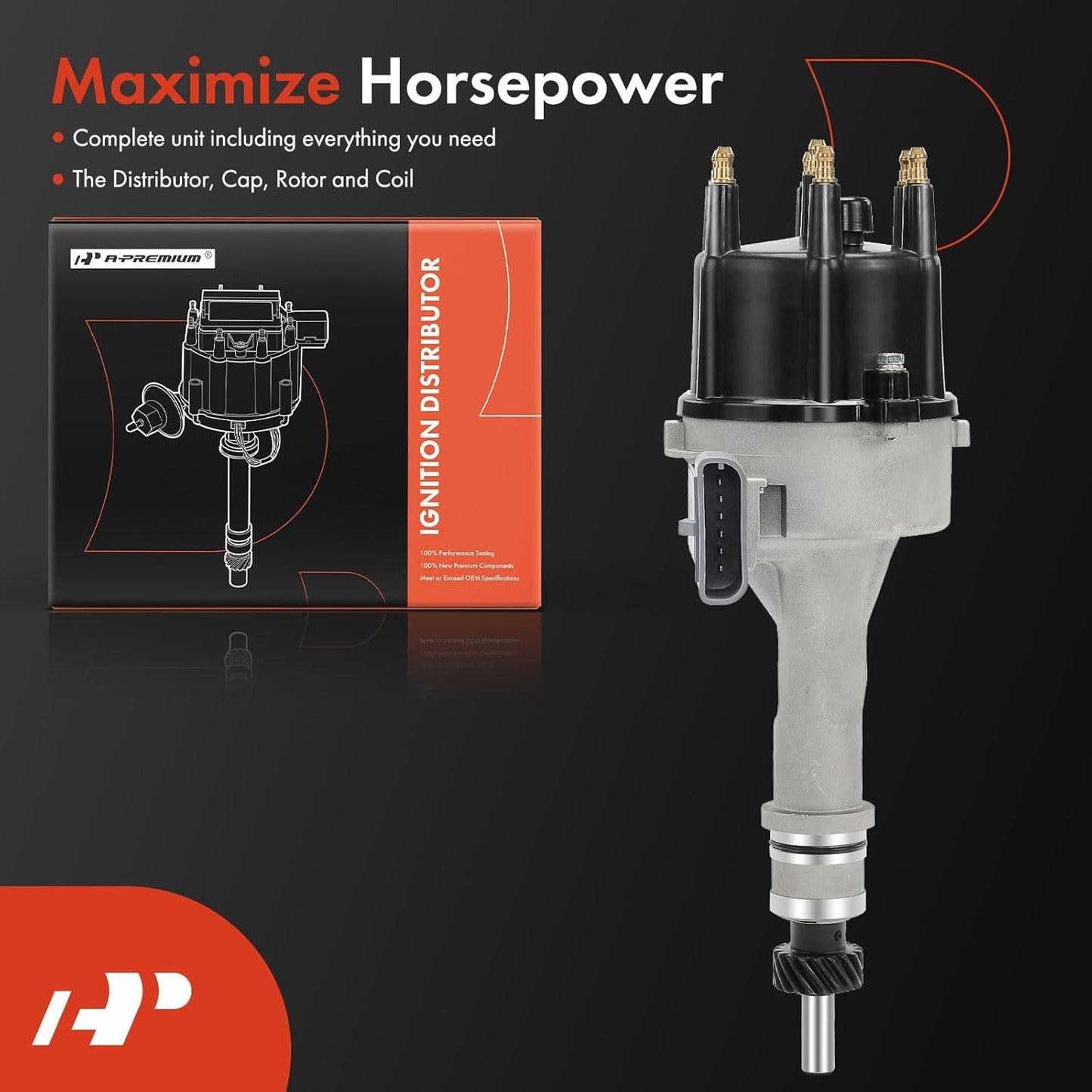A-Premium Ignition Distributor with Cap and Rotor Compatible with Ford Ranger 1983-1985, Aerostar 1986, Bronco II 1984-1985, 2.8L