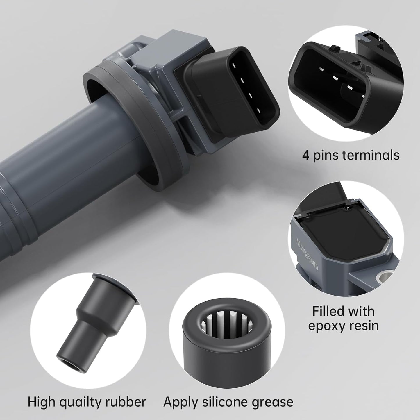 Set of 4 Ignition Coil Pack Compatible with 4.0 5.0 V6 V8 Toyota Tacoma 4Runner Tundra FJ Cruiser Scion xB 2005 2006 2007 2008 2009 2010 2011 2012 2013 2014 2015 Coil Packs Replaces 90919-02248