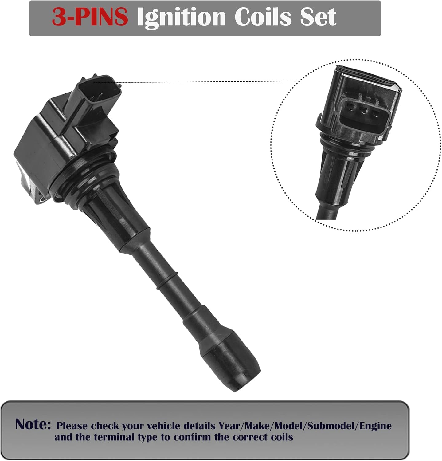 Set of 6 Ignition Coil Fits for 3.5L V6 Nissan Altima Maxima Murano Pathfinder Quest Infiniti G35 EX35 FX35 2007 2008 2009 2010 2011 2012 2013 2014 2015 2016 2017 Coil Packs Replaces UF550