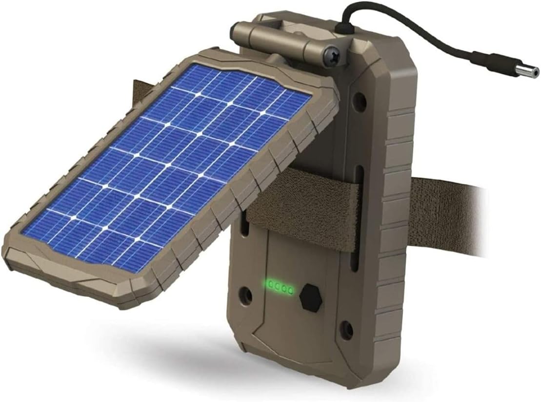 Stealth Cam Durable Sol-Pak Solar Battery Pack, 12V Solar Power Panel, Rechargeable Battery & 10ft Insulated Cable, Compatible with All Wireless/Cellular Trail Cameras - 3000 mAh
