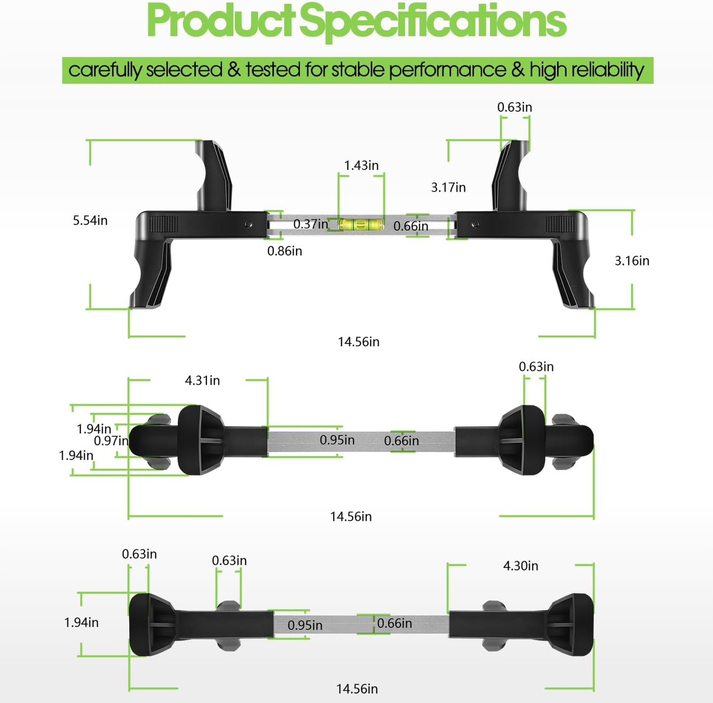 ATD-3100 Steering Wheel Level Alignment Tool - Steering Wheel Level Bar Tool - Universal Use for Passenger Cars, Vans & Trucks with Steering Wheel Internal Diameter 270mm-340mm, Spring-Loaded