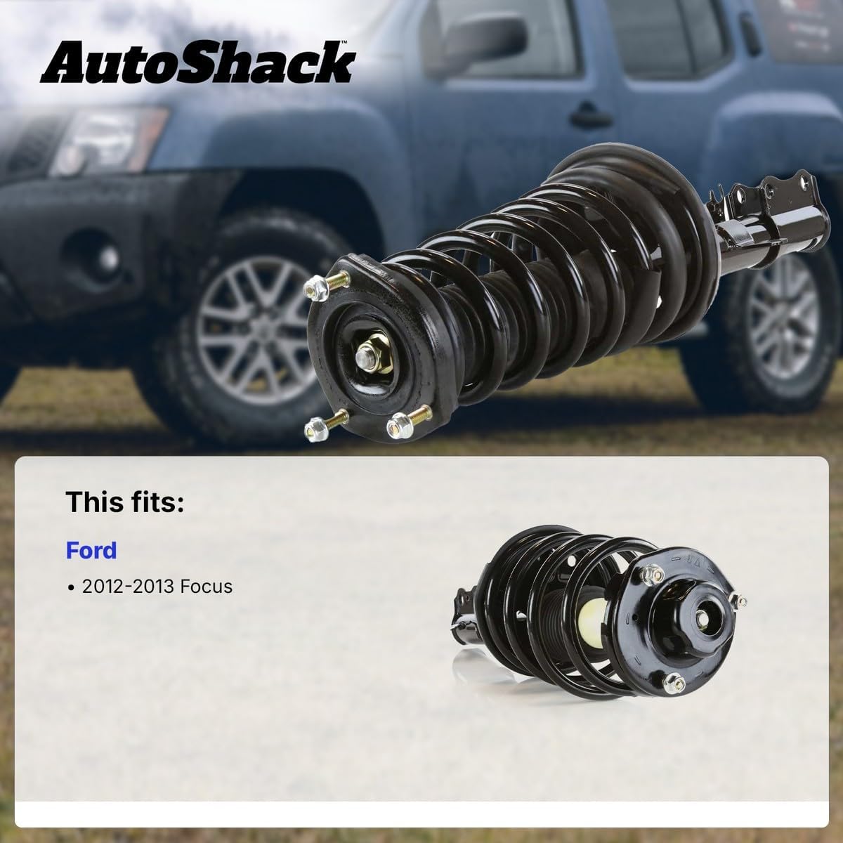 AutoShack Front Complete Strut & Coil Spring | Replacement for 2012-2013 Ford Focus | 2-PC
