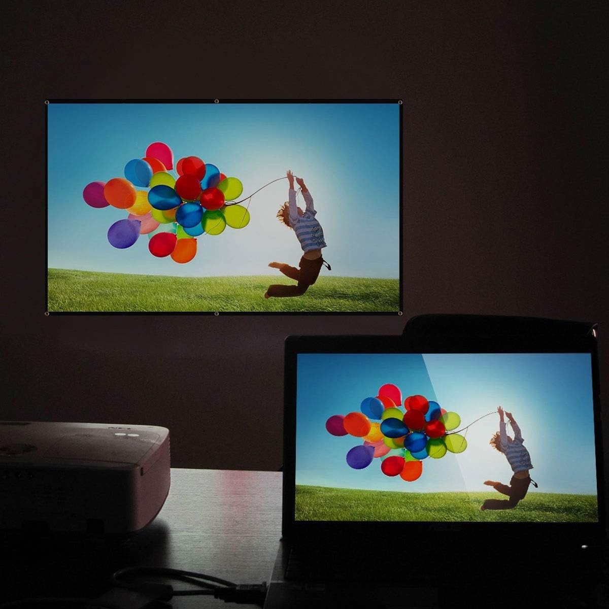 Soft Foldable 16:9 84 100 120 inch Projector Screen Fiber Canvas Curtain for Projector Film Home Theater Outdoor(120 inch)