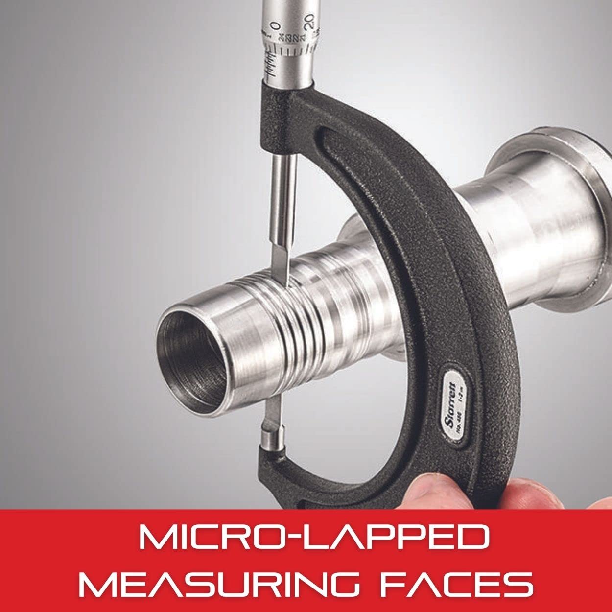 Starrett Outside Micrometer with One-Piece Spindle, Satin Chrome Finish and Advanced Sleeve Design - Quick and Easy Adjustment, 0-1" Range, .001" Graduation - 436.1XRL-1