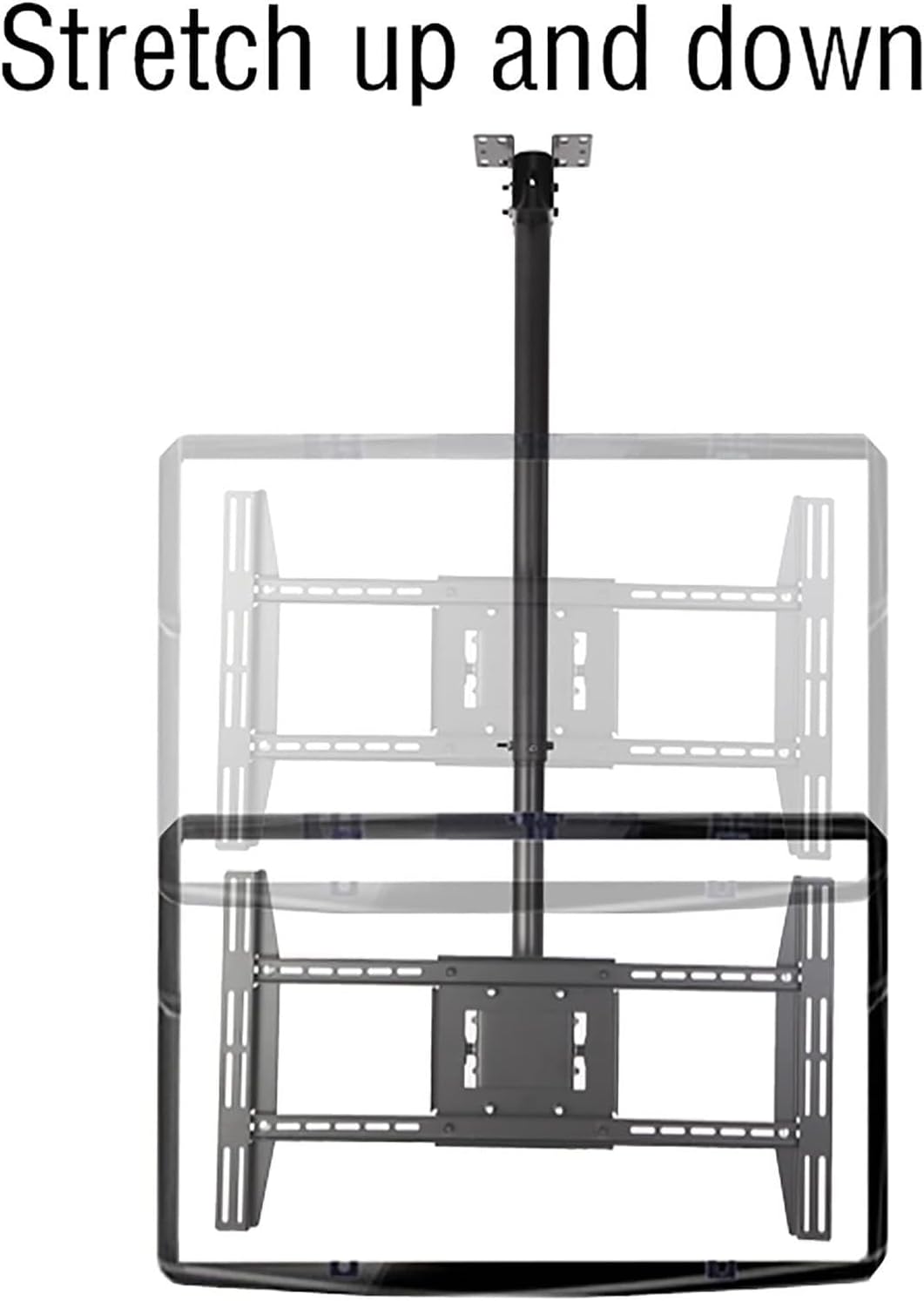 Adjustable Ceiling TV Mount, Swivel & Tilt TV Bracket for 55-75 Inch TVs, Max Load 176 lbs, 3.6m Extension, Wall or Ceiling Installation(2.6m)