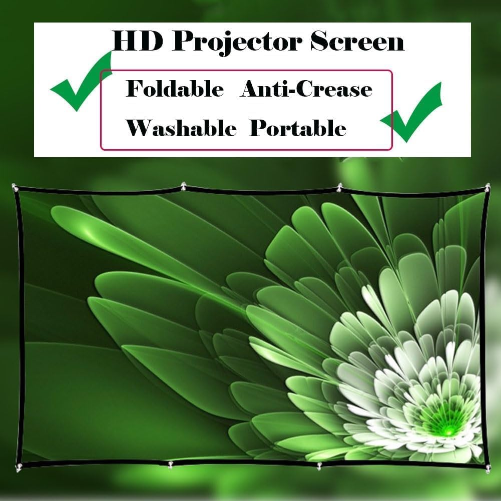 72 Inch Projector Screen with Fixed Frame, 16:9 Wall-Mounted Movie Theater Screen for Home & Backyard Use