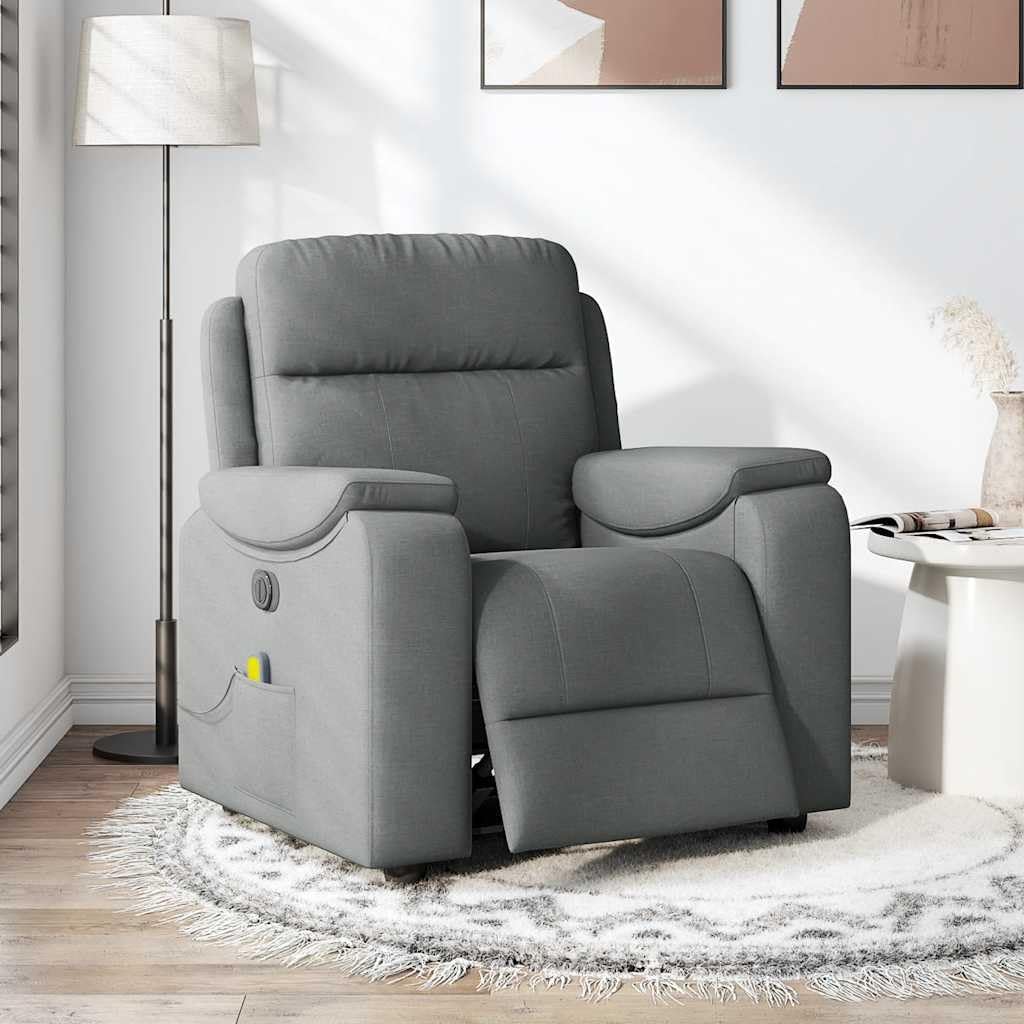 vidaXL Electric Massage Recliner Chair - Dark Gray | Cozy Fabric, Adjustable, Living Room Comfort