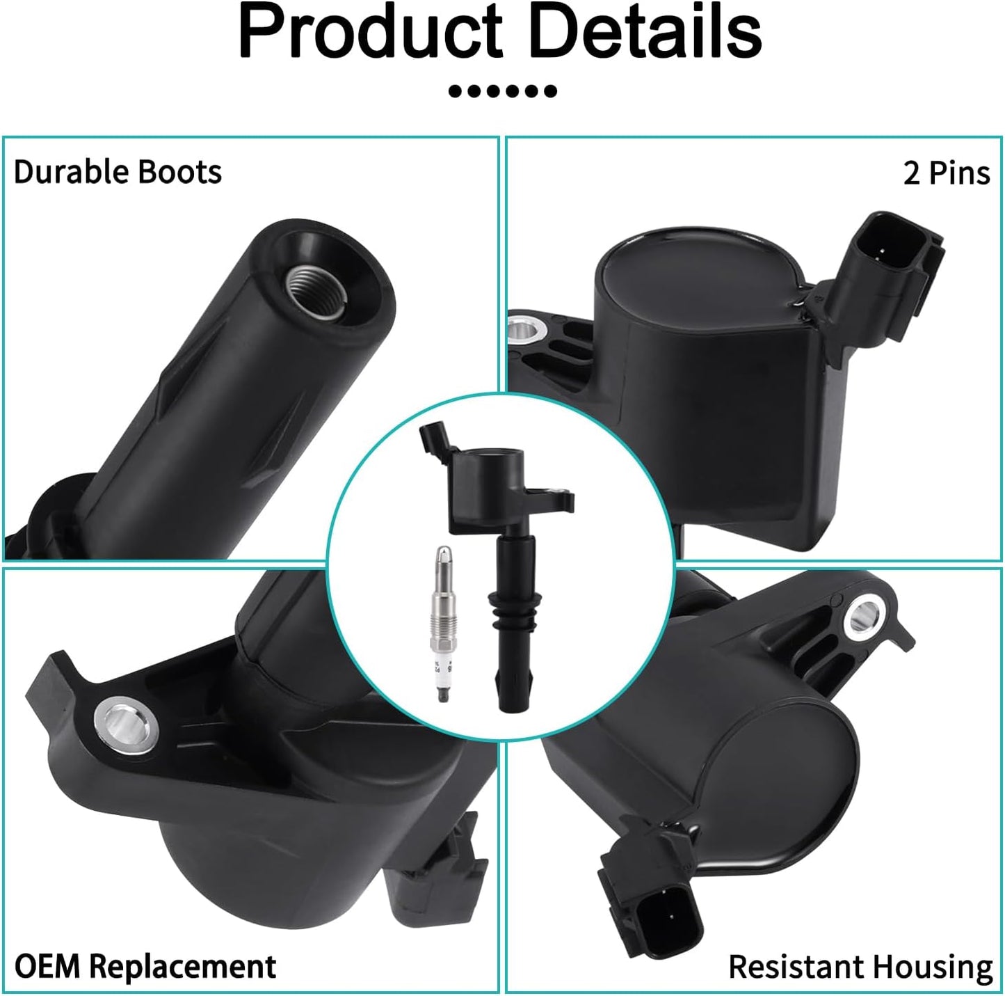 Set of 8 DG511/5C1584 Ignition Coil Pack SP546 Spark Plugs For Ford Expedition Explorer F150 F250 F350 Super Duty F450 F550 Mustang,Lincoln Mark Navigator,Mercury Mountaineer 4.6L 5.4L 6.8L V8