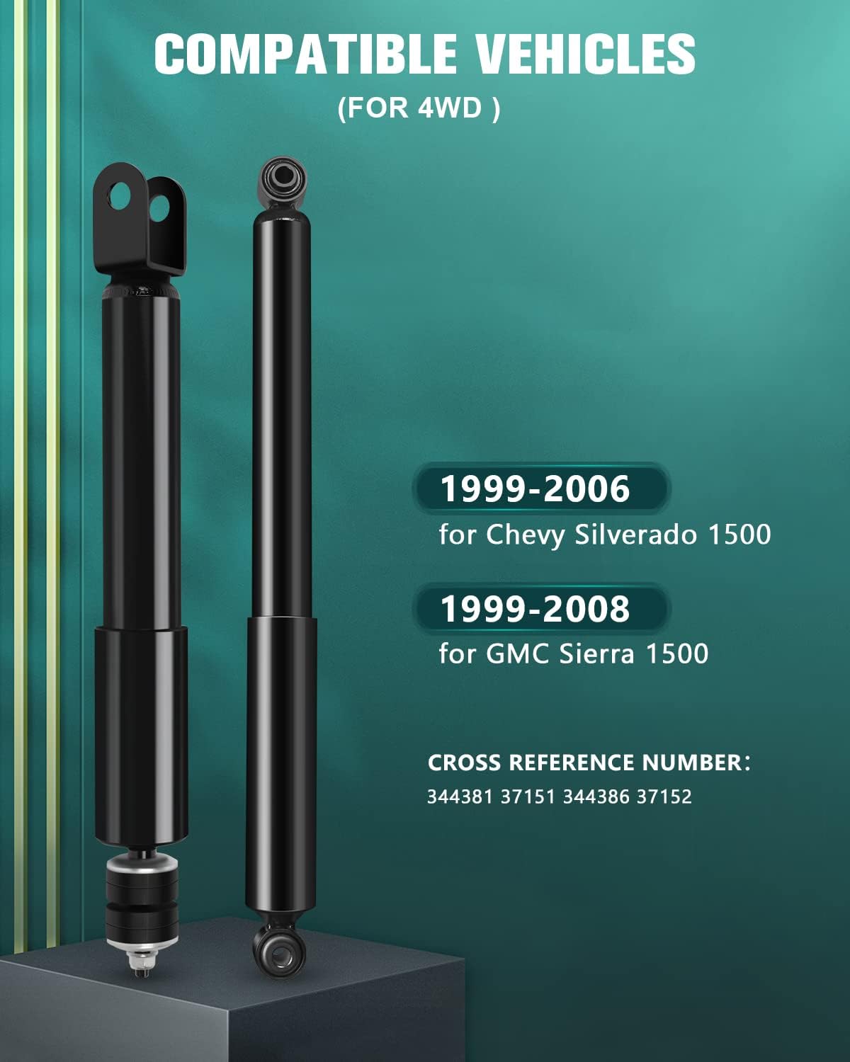 4x Struts AUTOMUTO Shock Absorbers Fits 1999-2006 for Chevy Silverado 1500,1999-2008 for GMC Sierra 1500 with 344381 344386 Auto Shocks - Front Rear