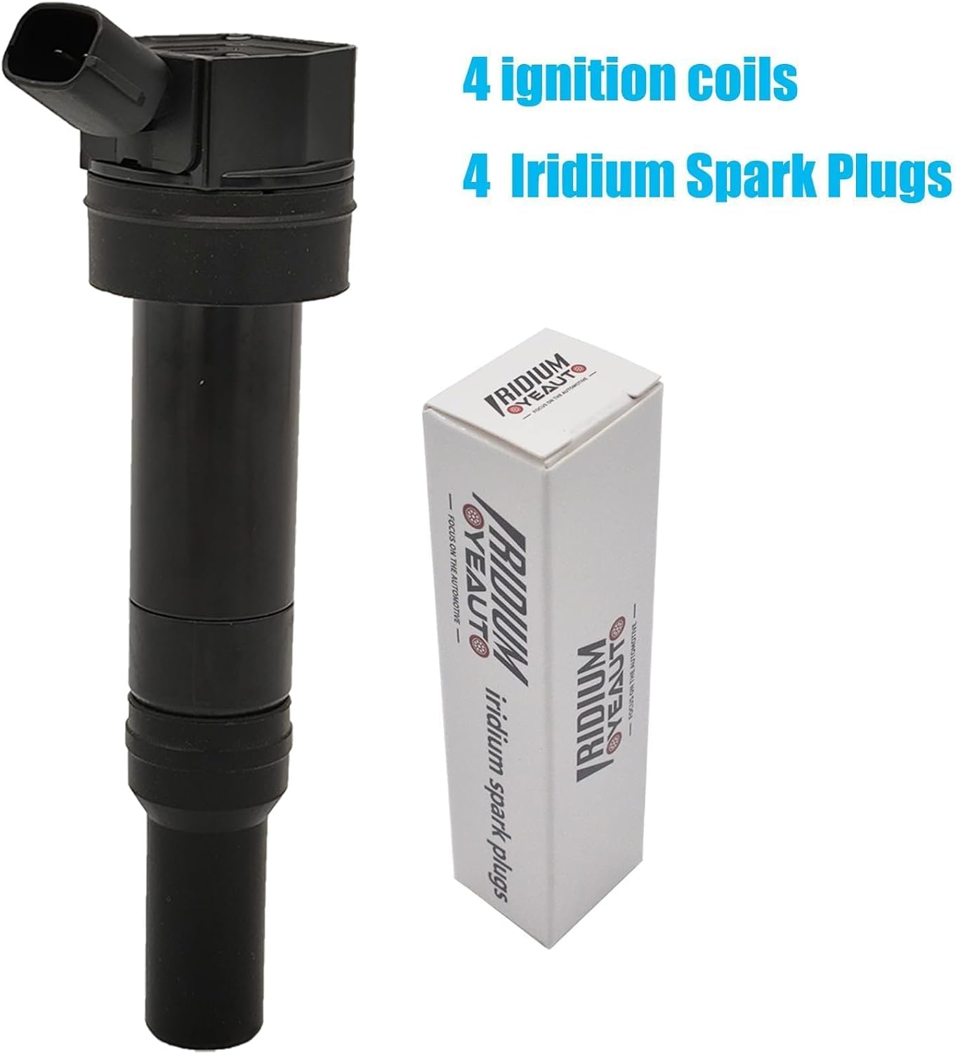 UF651 Ignition Coil Pack 27300-2E000 and Iridium Spark Plugs 18851-11070 Set of 4 Fit For Hyundai Tucson,Elantra,Elantra GT/Coupe 2012-2020&Kia Soul,Forte,Forte 5/Koup 2012-2019 1.6L 1.8L 2.0L 2.4L L4