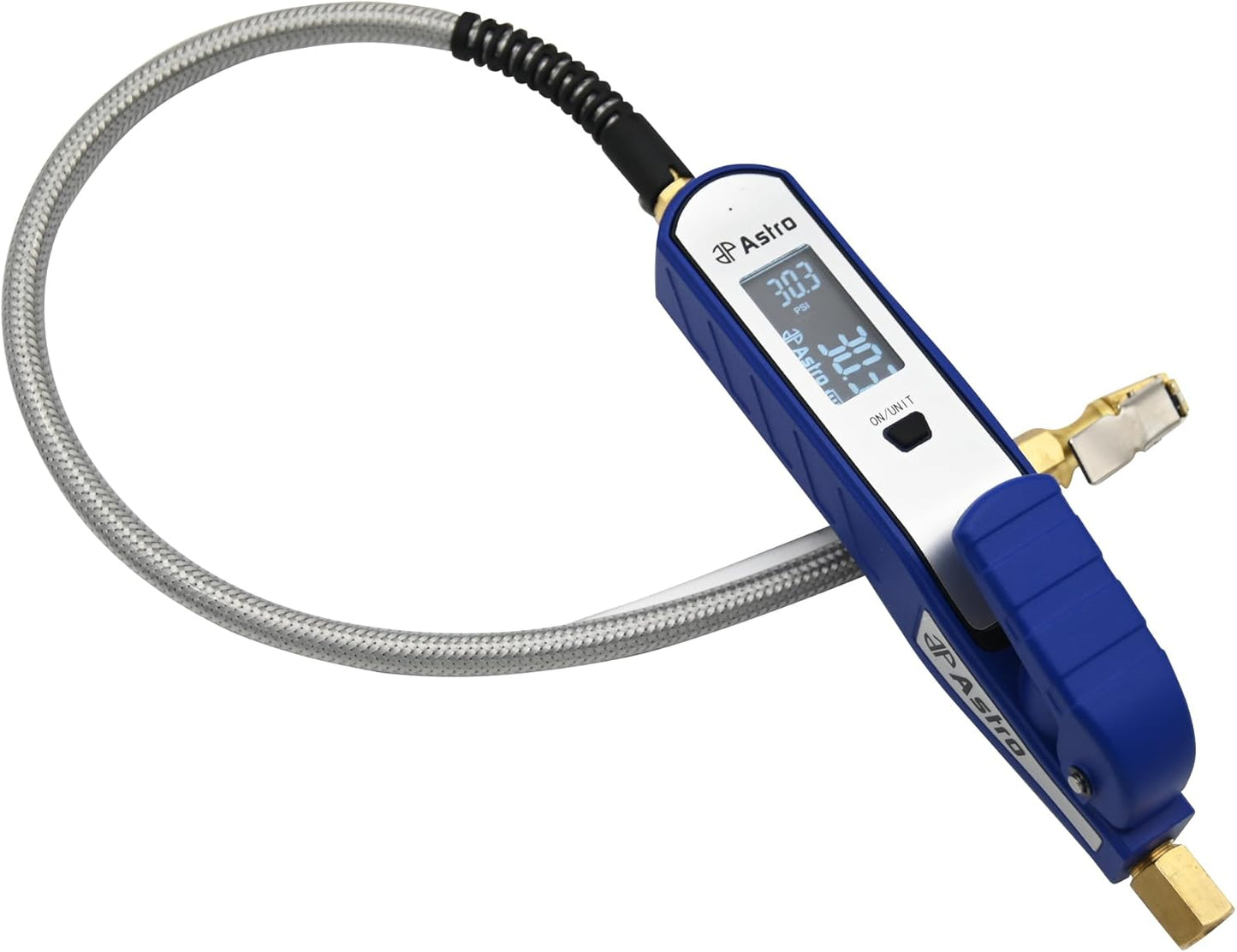 Astro Tools 3019B Professional Rechargeable Digital Tire Inflator - Aluminum Body, Stainless Hose