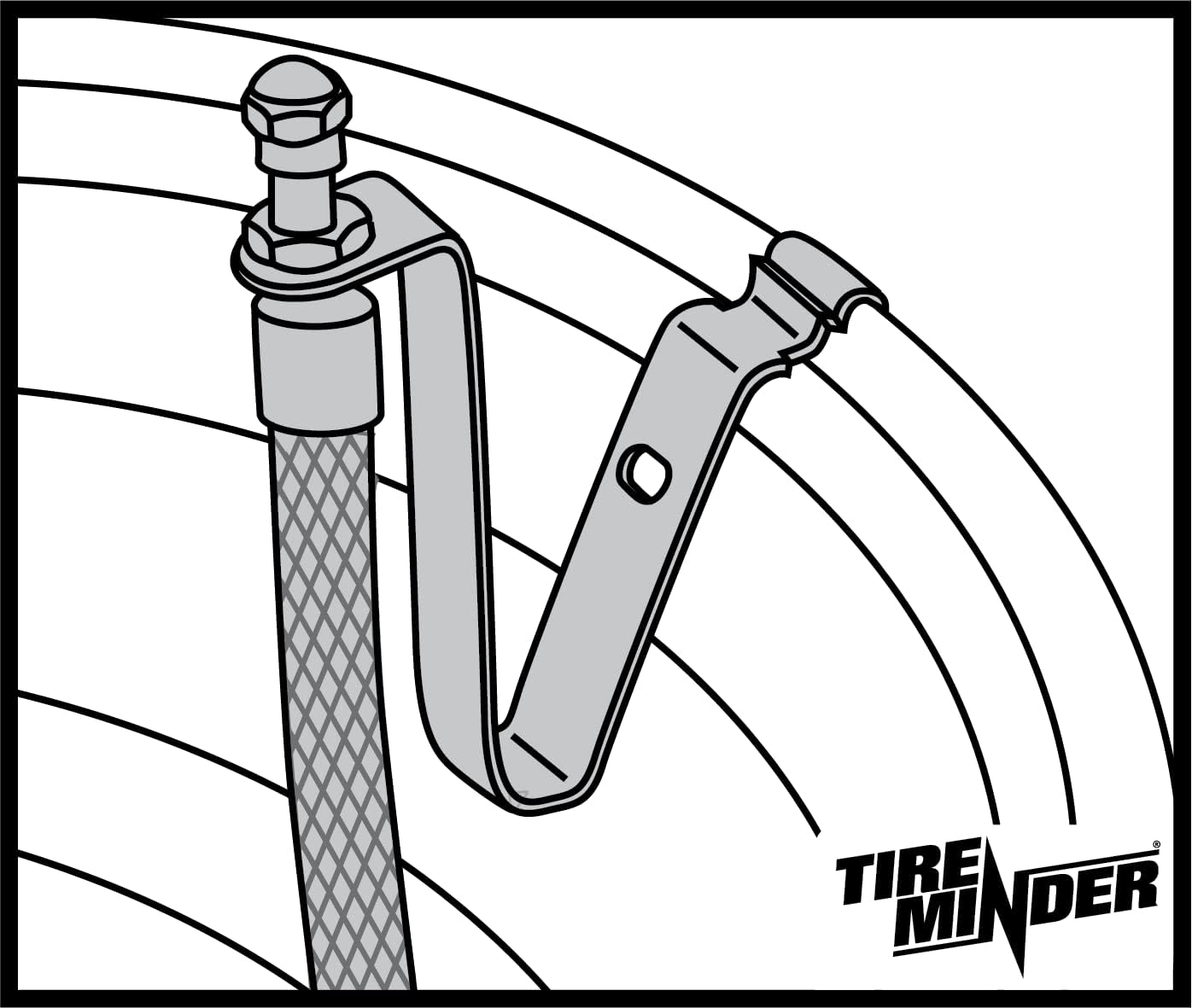TireMinder 16-19.5 Inch Braided Steel Valve Extender Kit for Dually Wheels, Hub Mounted, 4 Pack