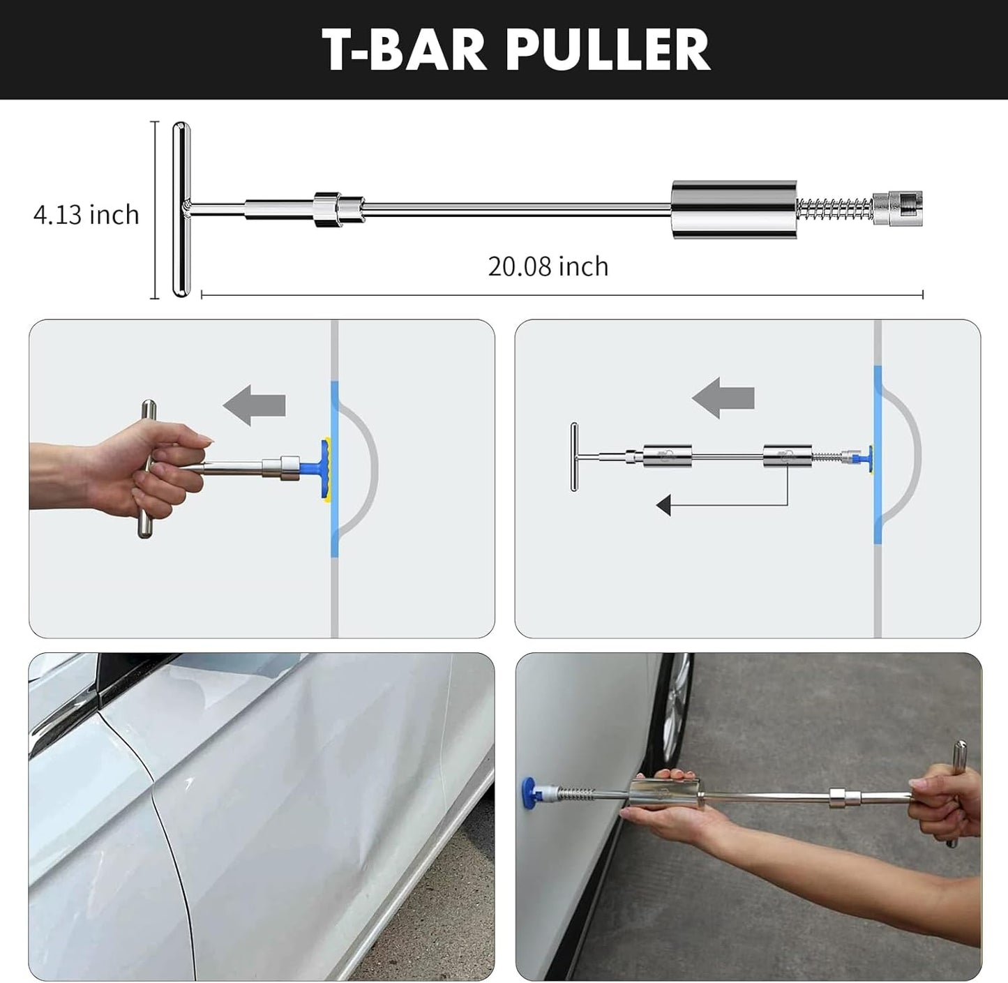 119Pcs Dent Puller Kit,Car Dent Puller,Dent Removal Kit,Paintless Dent Removal Kit,Car Dent Repair Kit,Dent Removal Kit,Paintless Dent Removal Kit with T-Bar, Bridge Puller, Lifter, Dent Puller