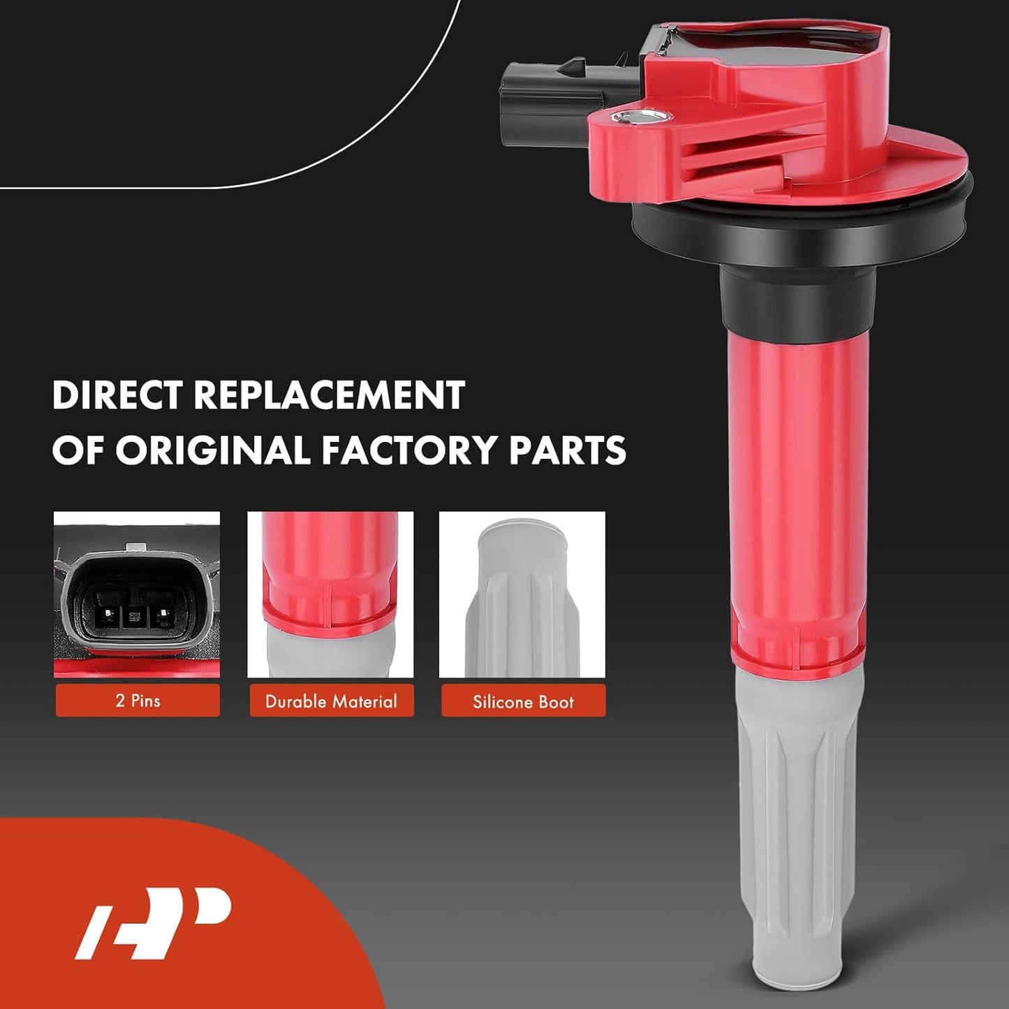 A-Premium (Red) Ignition Coils and Spark Plugs Kits Compatible with Ford F-150 2011-2016, Mustang 2011-2015, 5.0L 8-PC Set