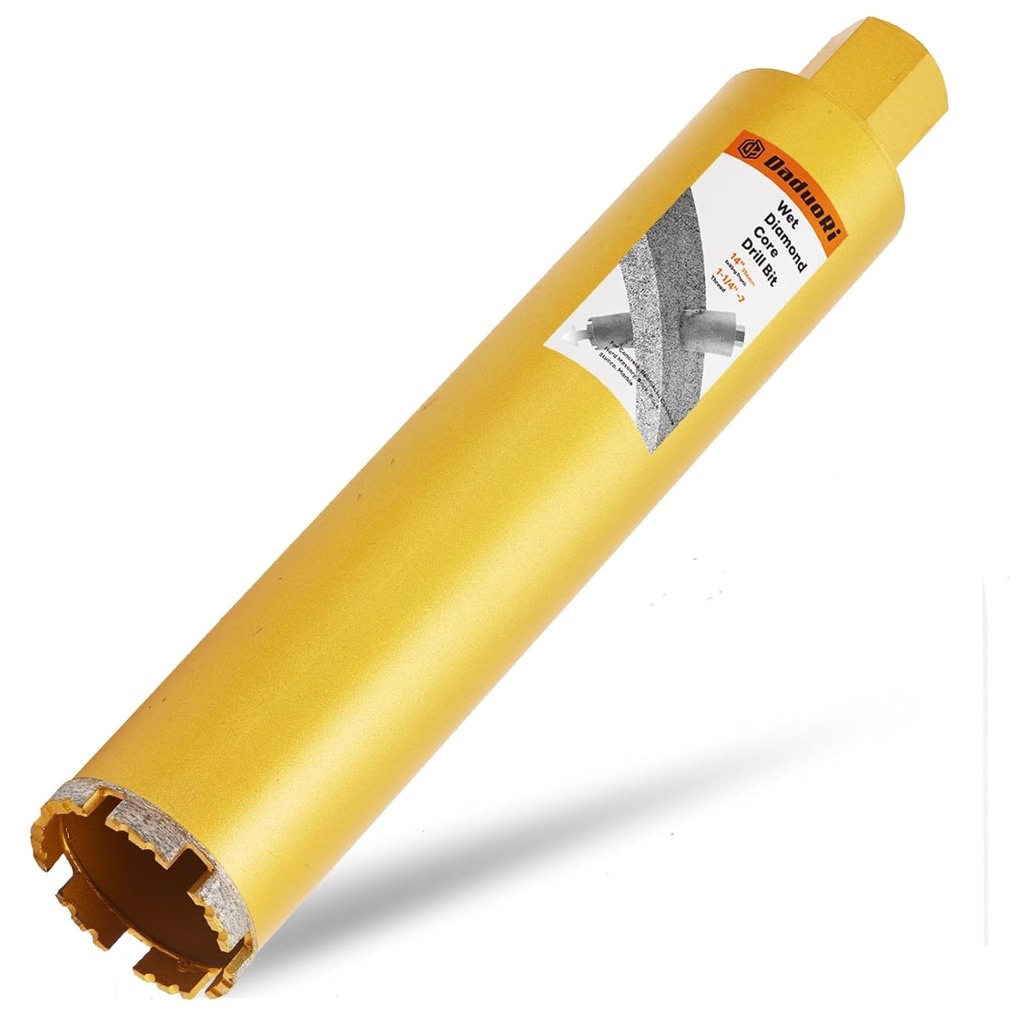 8 Inch Wet Core Drill Bit, 8" Core Bits for Concrete, 1-1/4"-7 Thread, 14" Drilling Depth Diamond Core Drill for Concrete with Rebar, Masonry, Brick Block,Cement, Stucco, Stone (203mm)