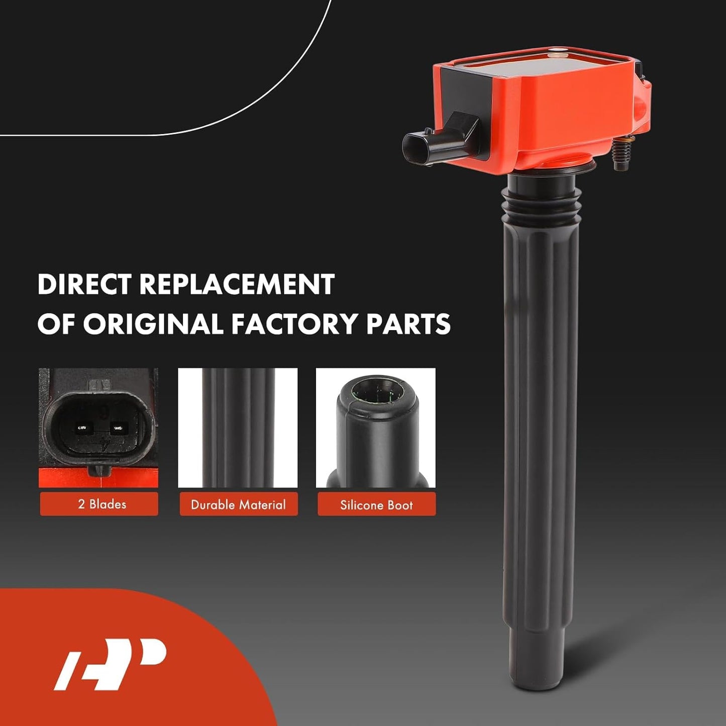 A-Premium (Red) Set of 8 Ignition Coil Pack and Iridium Spark Plugs Compatible with Jeep Cherokee 2014-2022, Compass 2018-2022, Renegade & Chrysler 200 & Ram ProMaster & Dodge Dart & Fiat 500X, 2.4L