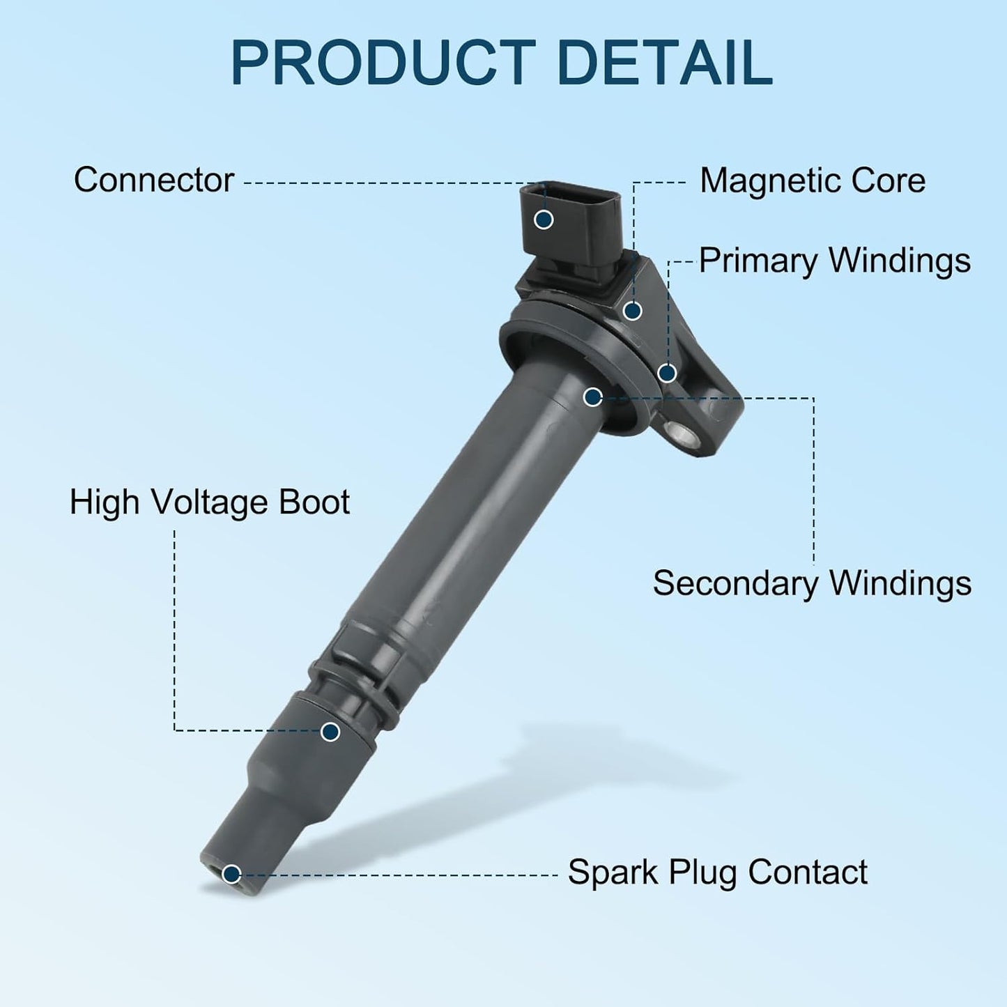Set of 4 Ignition Coil Pack & Spark Plug Compatible with Lexus ES300H GX460 LS460 LS600H LX570 Toyota Avalon Camry RAV4 Highlander Sienna L4 2.7L Replace# UF507, C1596, 6731309, 50236, 5C1653