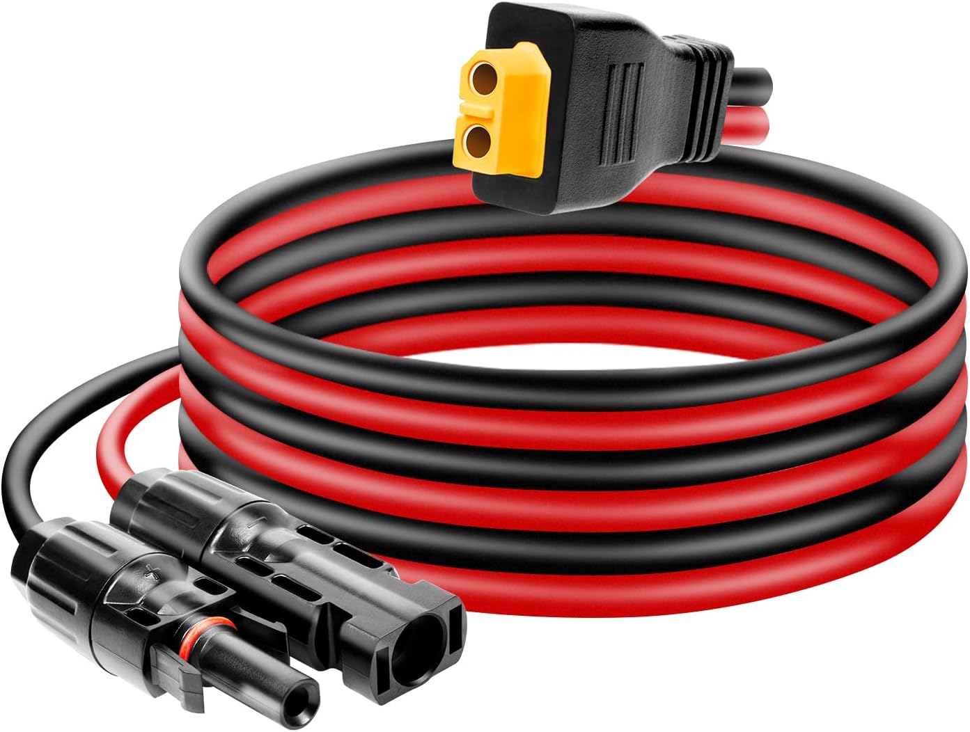 Ansoufien Solar Panel Connector to XT60 Connector Cable 30FT, 10AWG Solar to XT60 Charge Extension Cable XT60 (Plug Female) Cable for RV Folding Solar Panel, Portable Power Station, Solar Generator