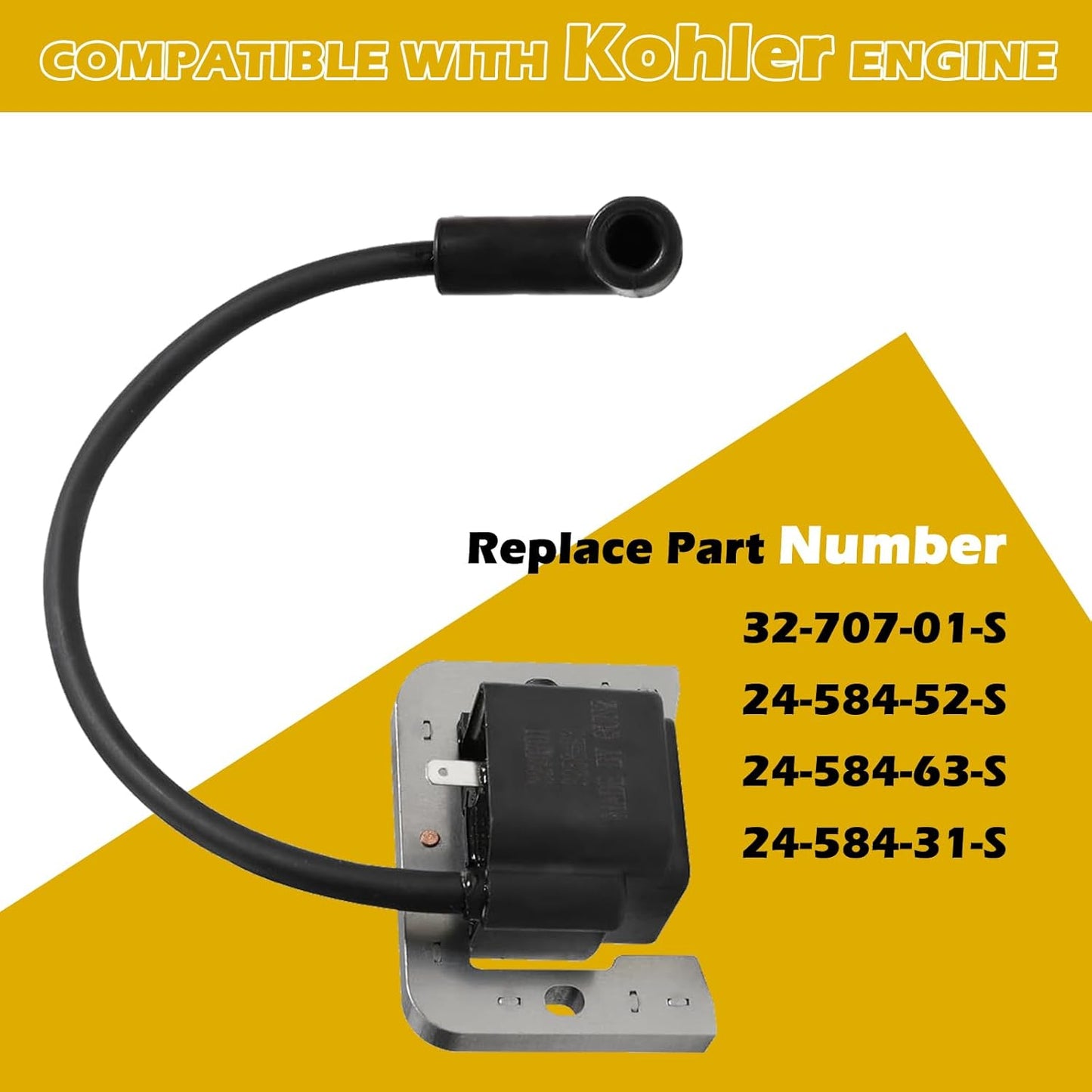 25-707-03-S 32-707-01-S Ignition Coil Module Compatible with Kohler Engine Spark MDI Conversion Assembly CH740 CV740,CH750 CV750,SV735 SV740 SV840