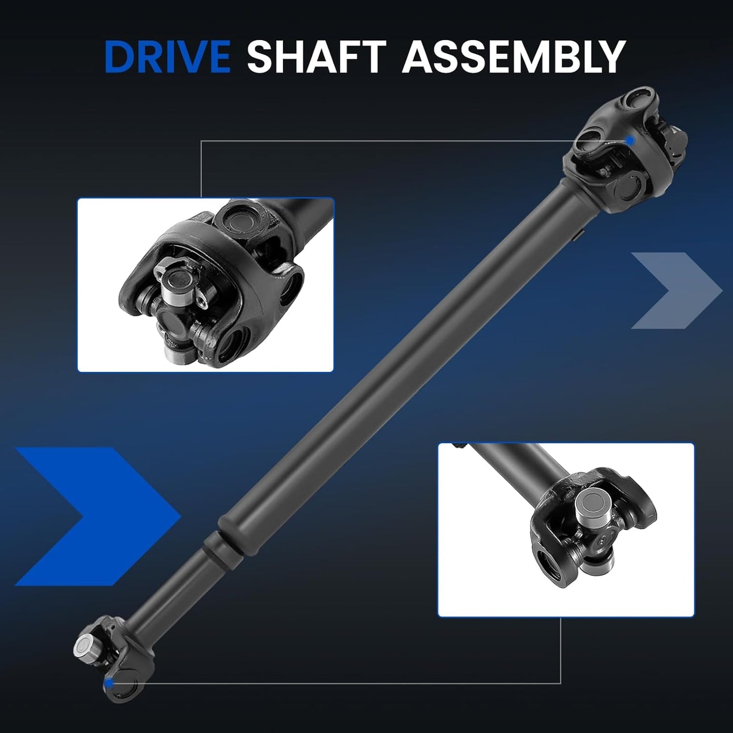 938-128 Front Drive Shaft Complete DriveShaft Assembly Compatible with Jeep 1987-2001 Cherokee, 1987-1992 Comanche, 1987-1990 Wagoneer