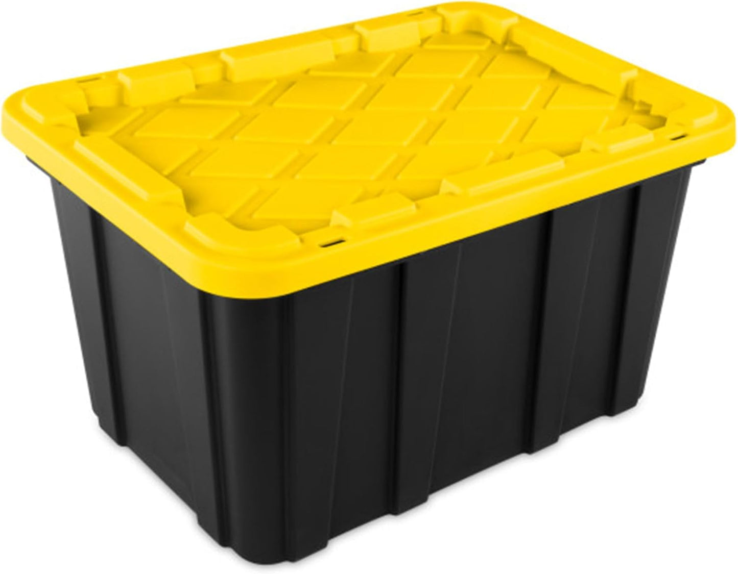 Sterilite 6-Pack Industrial Tote, Plastic Storage Container Bins with Lids, 17 Gallon - Heavy-Duty Organizing Containers for Closet, Bathroom, and Office