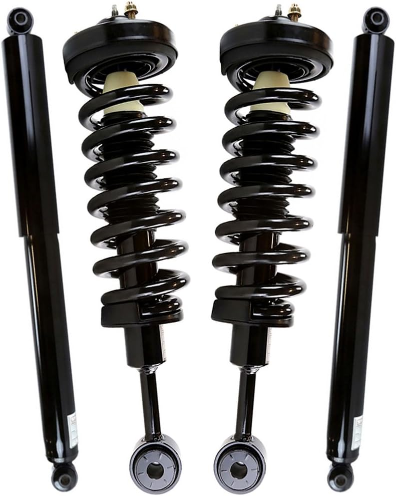 AutoShack Front Complete Strut & Coil Spring Assembly with Rear Shock Absorbers Set for Lincoln Mark LT 2004-2008 Ford F-150 V8 4WD | Full-vehicle Suspension System Replacement Kit CSS119-264PR