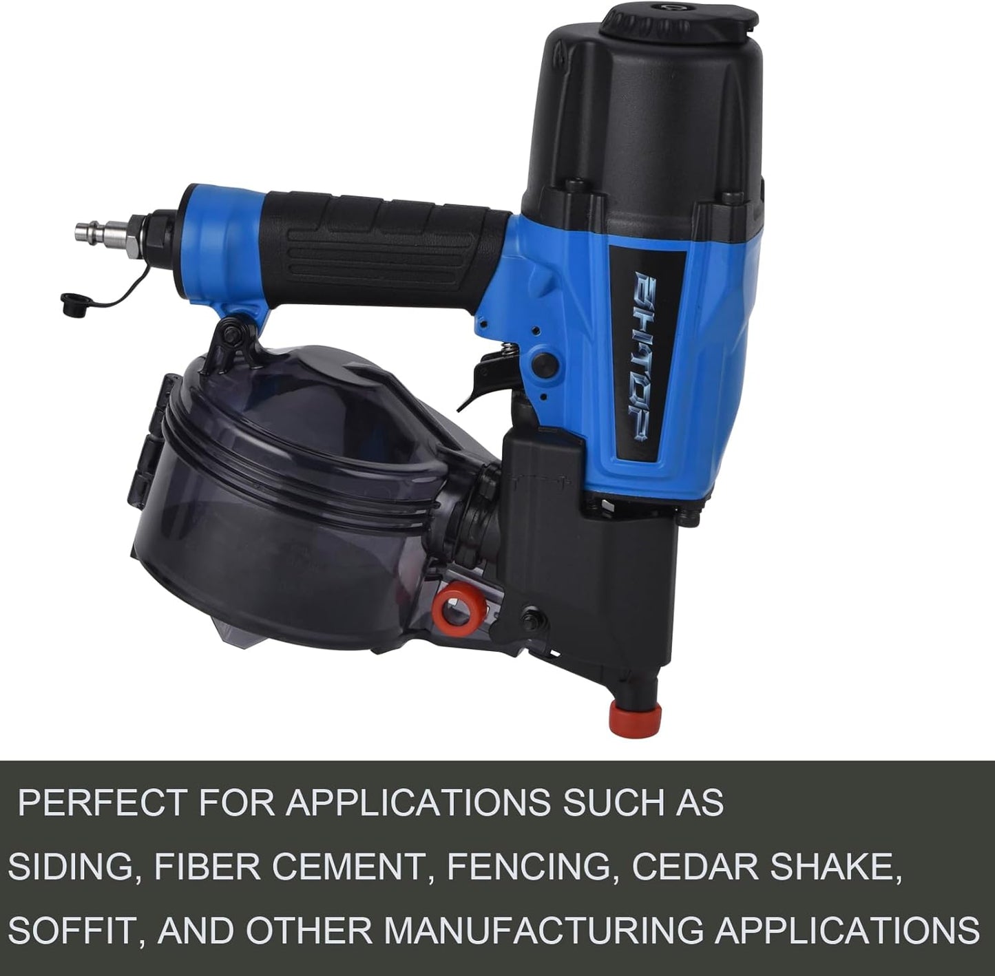 BHTOP Siding Nail Gun, 15-Degree Coil Siding Fencing Nailer, 1-1/2 inch to 2-1/2 Inch for Siding, Fiber Cement, Fencing, Cedar Shake