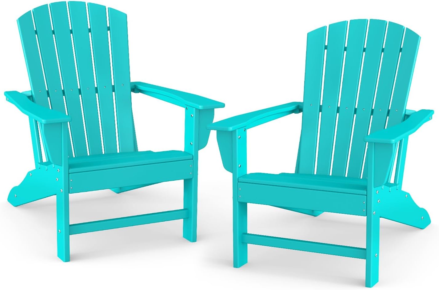 BRIOPAWS Adirondack-Chairs-Set of 4 | Fire Pit Chair | Oversized | HDPE Plastic | Weather Resistant | for Deck Outdoor Poolside Campfire | Blue