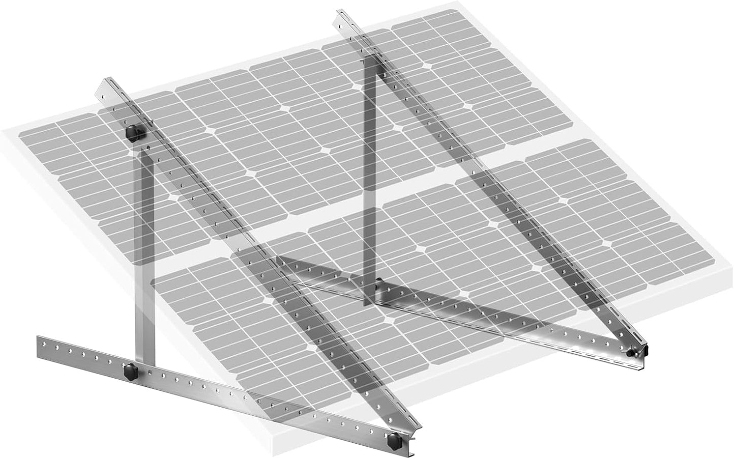 VEVOR 2 Sets Solar Panel Mounting Brackets - 45-Inch, 0 to 90 Adjustable Tilt Mounts Support 100-400W Solar Panels, Lightweight Aluminum Brackets with Folding Tilt Legs for RV, Boat, Off-Grid