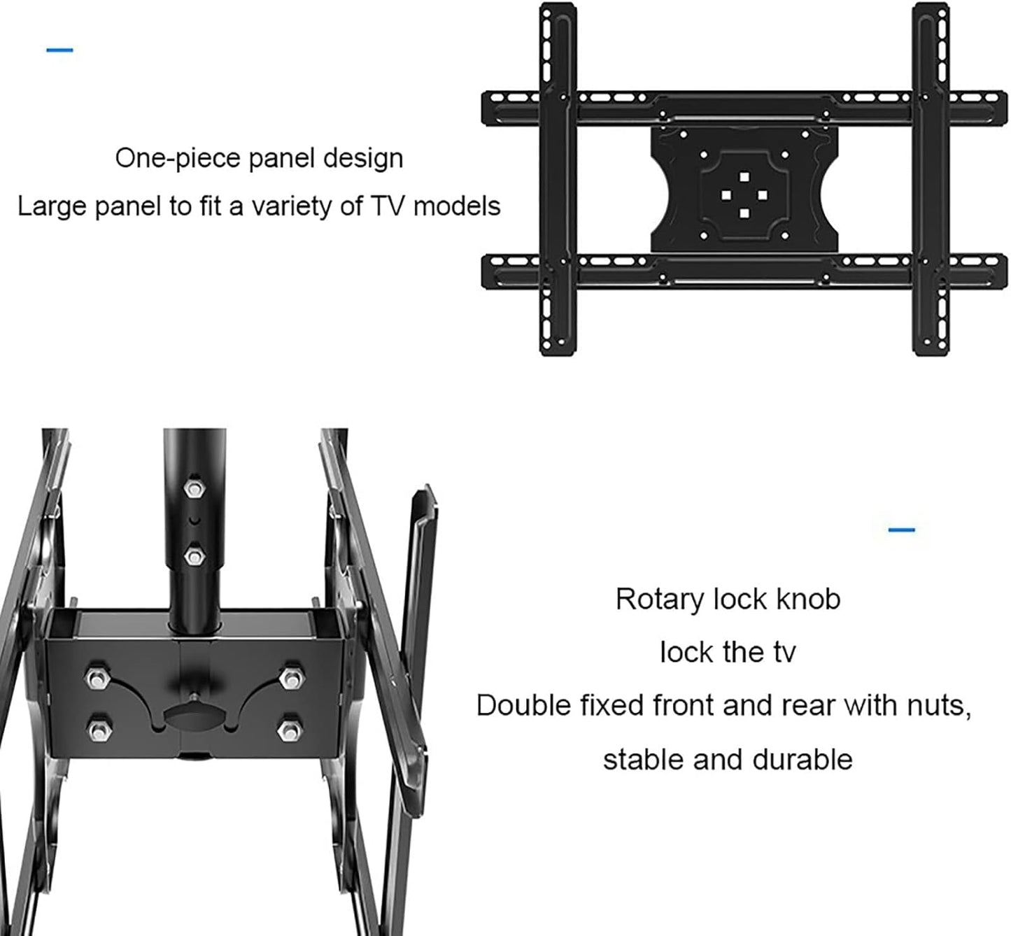 Tv Double Tv Ceiling Mount-Adjustable Height Telescopic Tv Bracket,Tilt and Swivel Tv Ceiling Bracket,Fits Flat and Curved Ceilings